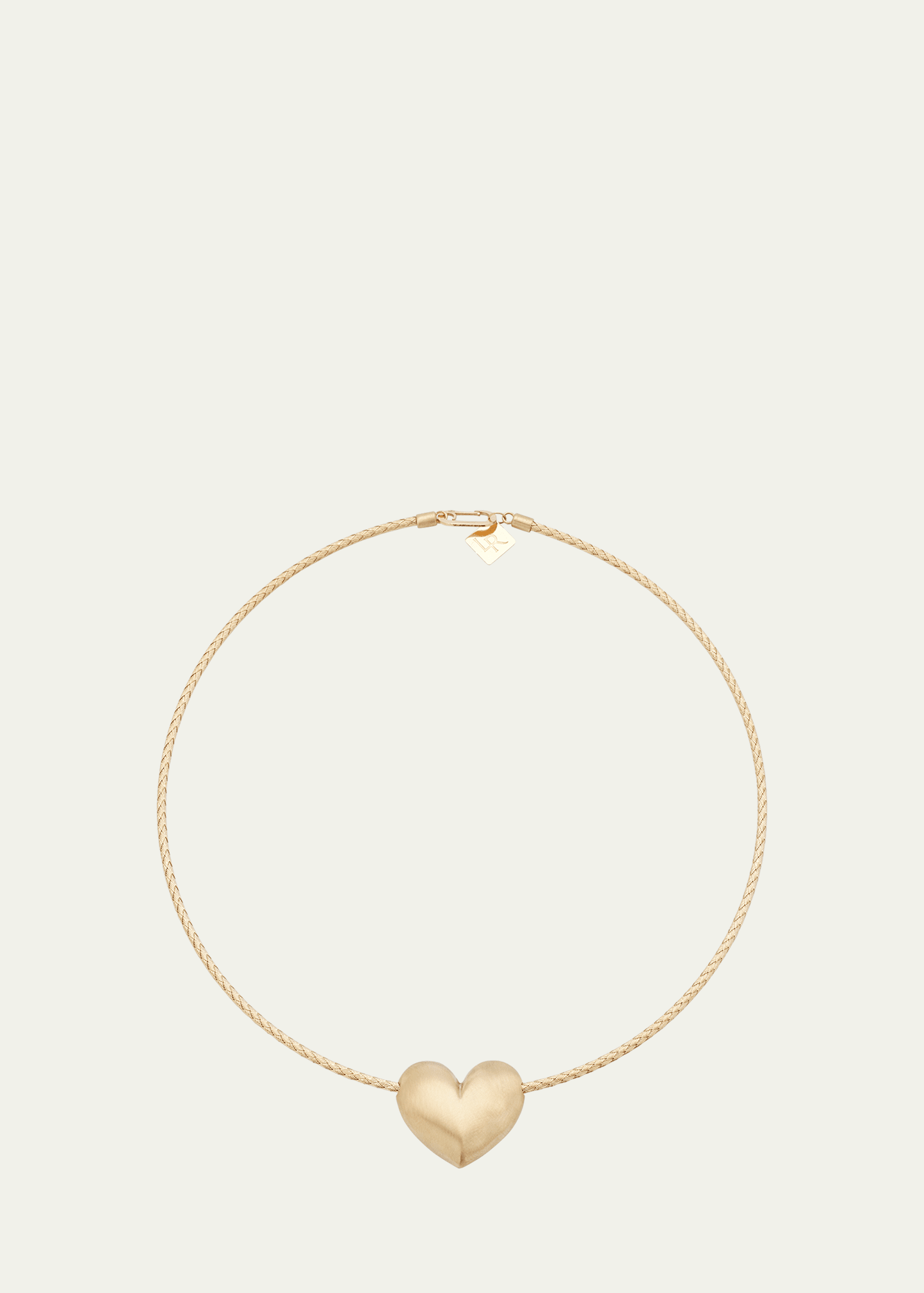 14K Gold Heart Necklace on Gold Cord