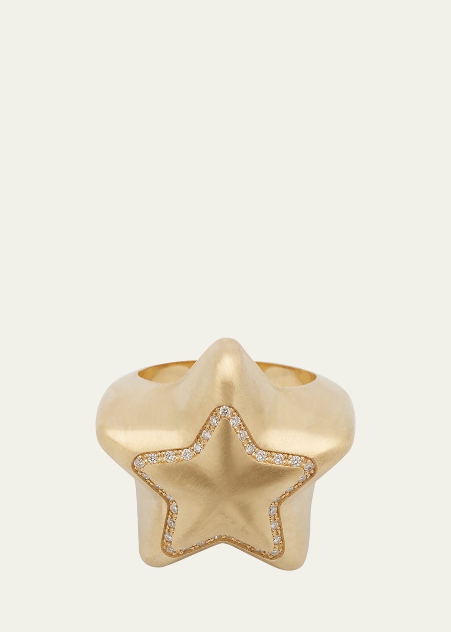 14K Gold and Diamond Star Ring