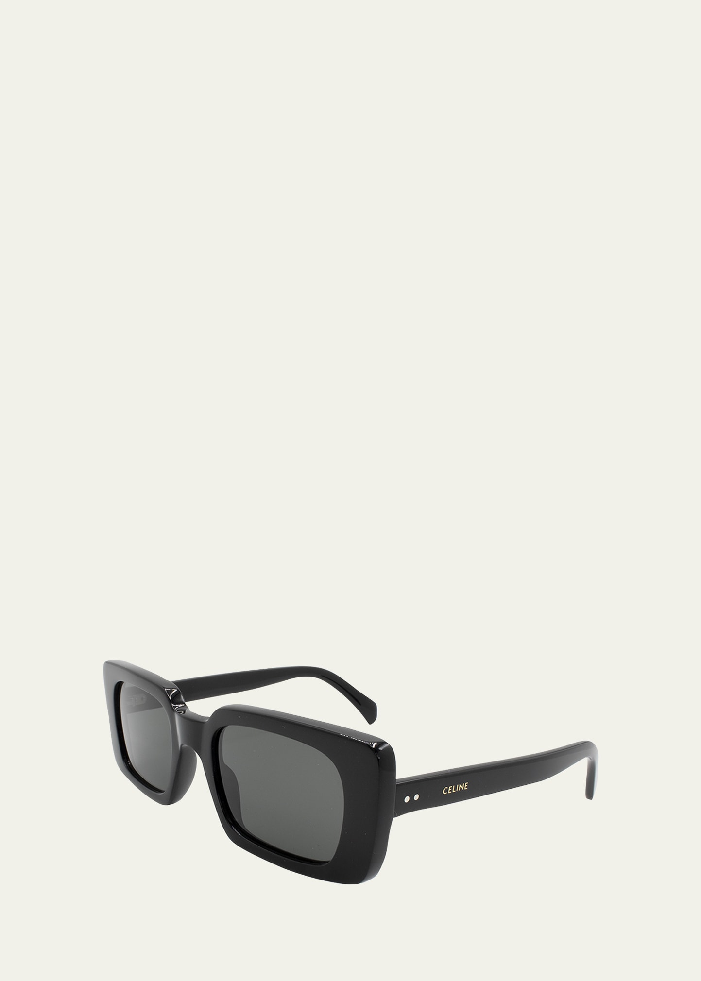 Celine Rectangle Acetate Sunglasses W/ Case In Black