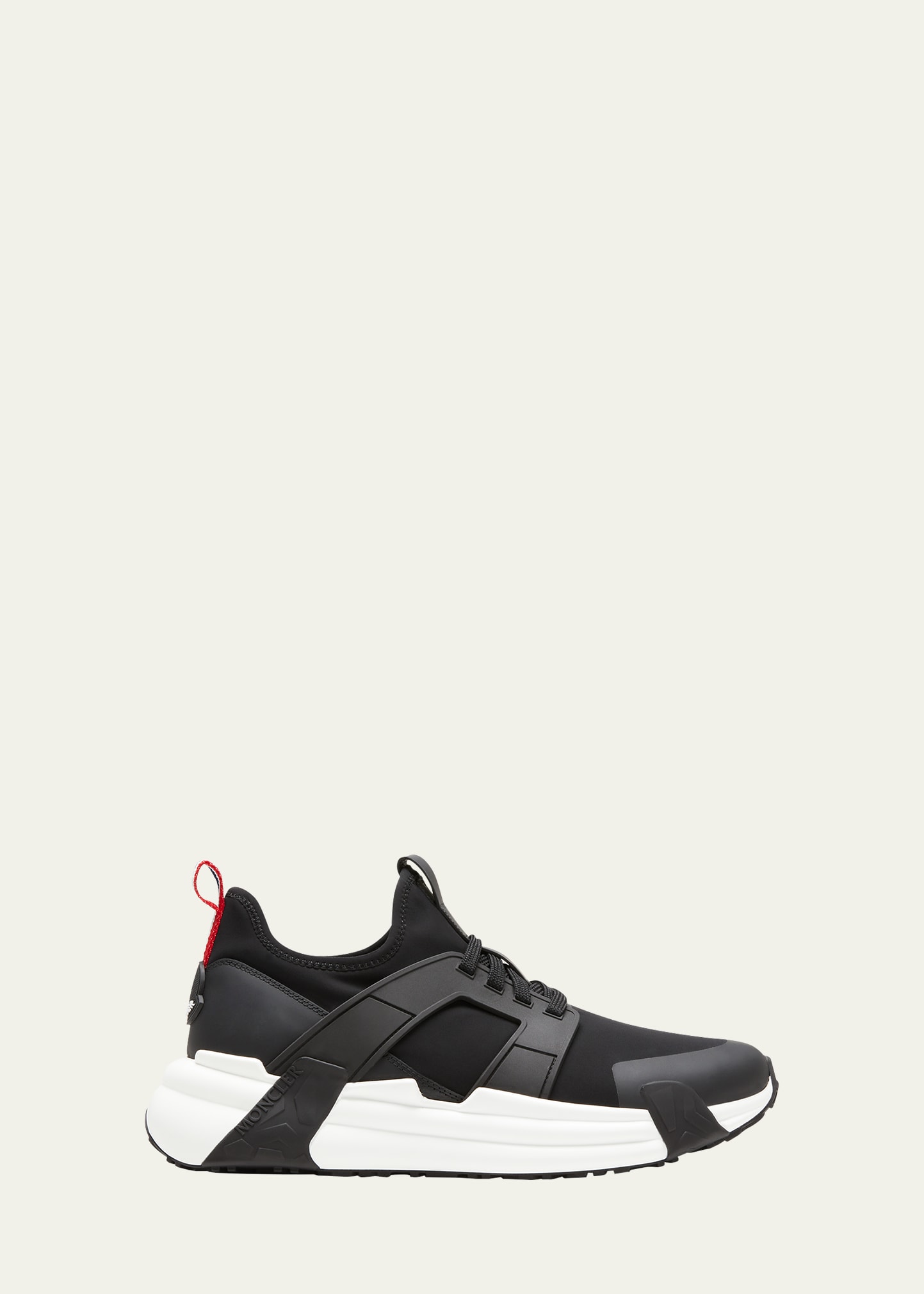 Shop Moncler Men's Lunarove Nylon Low-top Sneakers In Black
