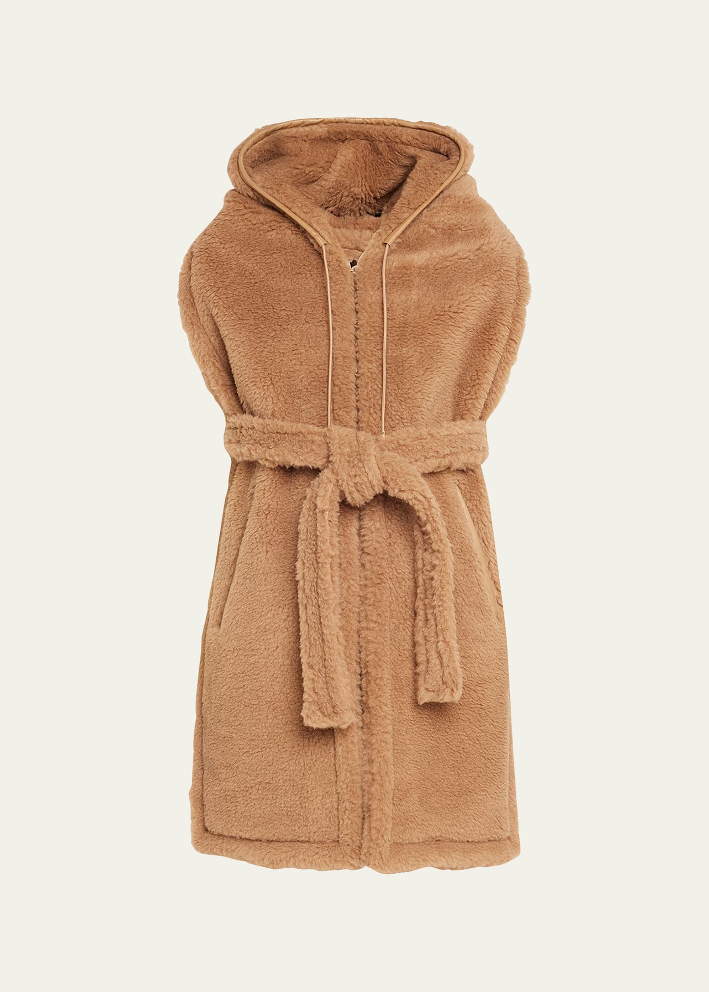Max Mara Corea Teddy Wool-blend Long Stole In 001 Camel
