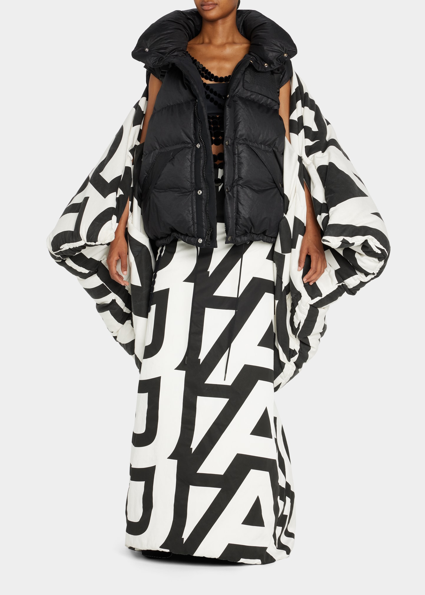 Marc Jacobs Abstract-Print Duvet Jacket Down Stole