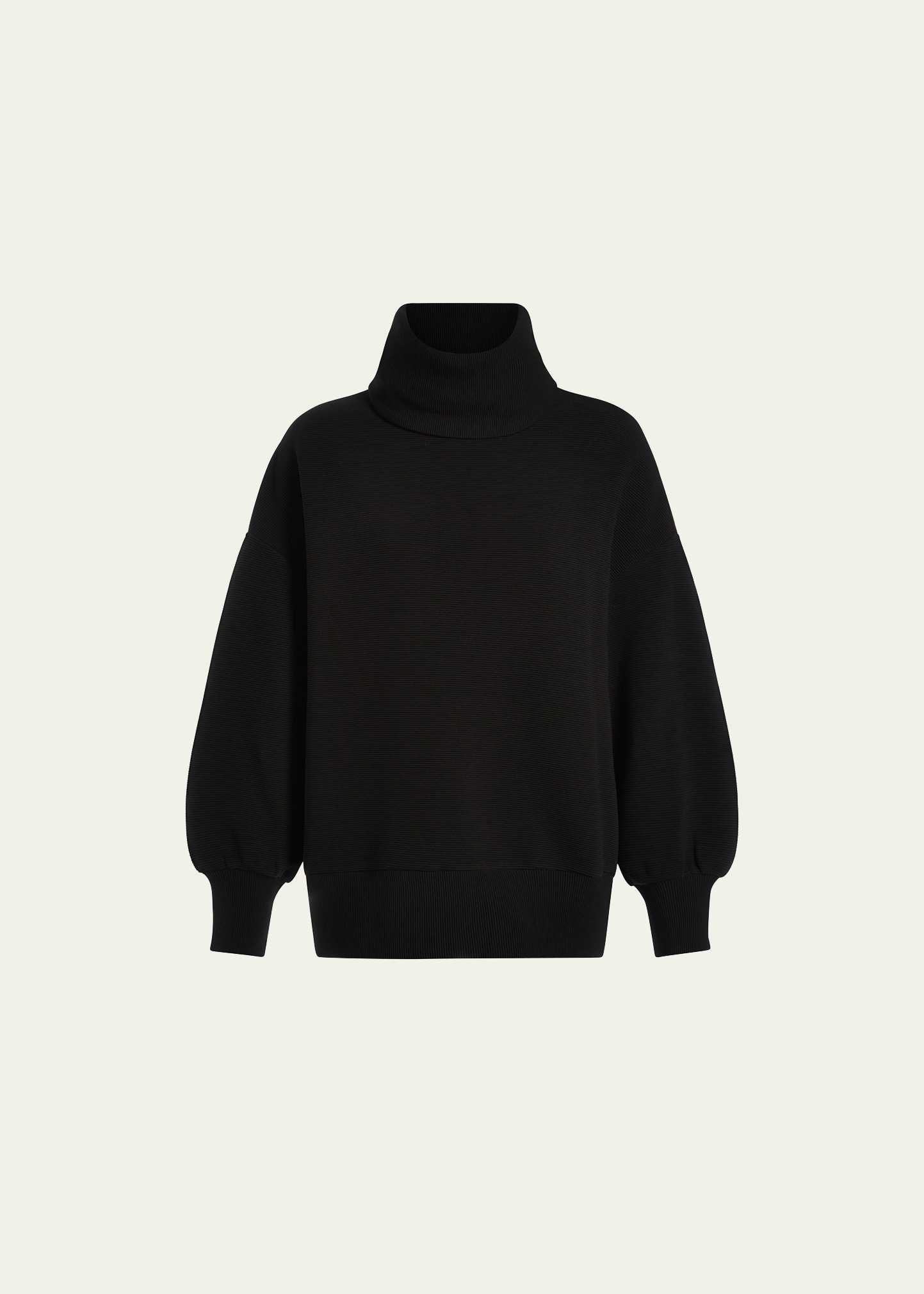Varley Milton Rib-knit Turtleneck Sweatshirt In Black