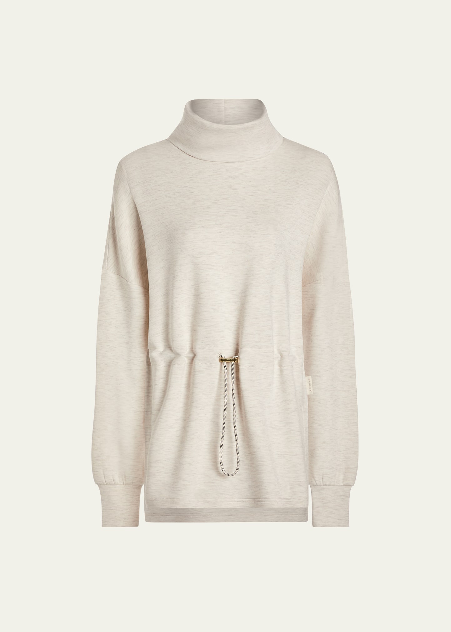 Shop Varley Freya Turtleneck Sweatshirt In Ivory Marl