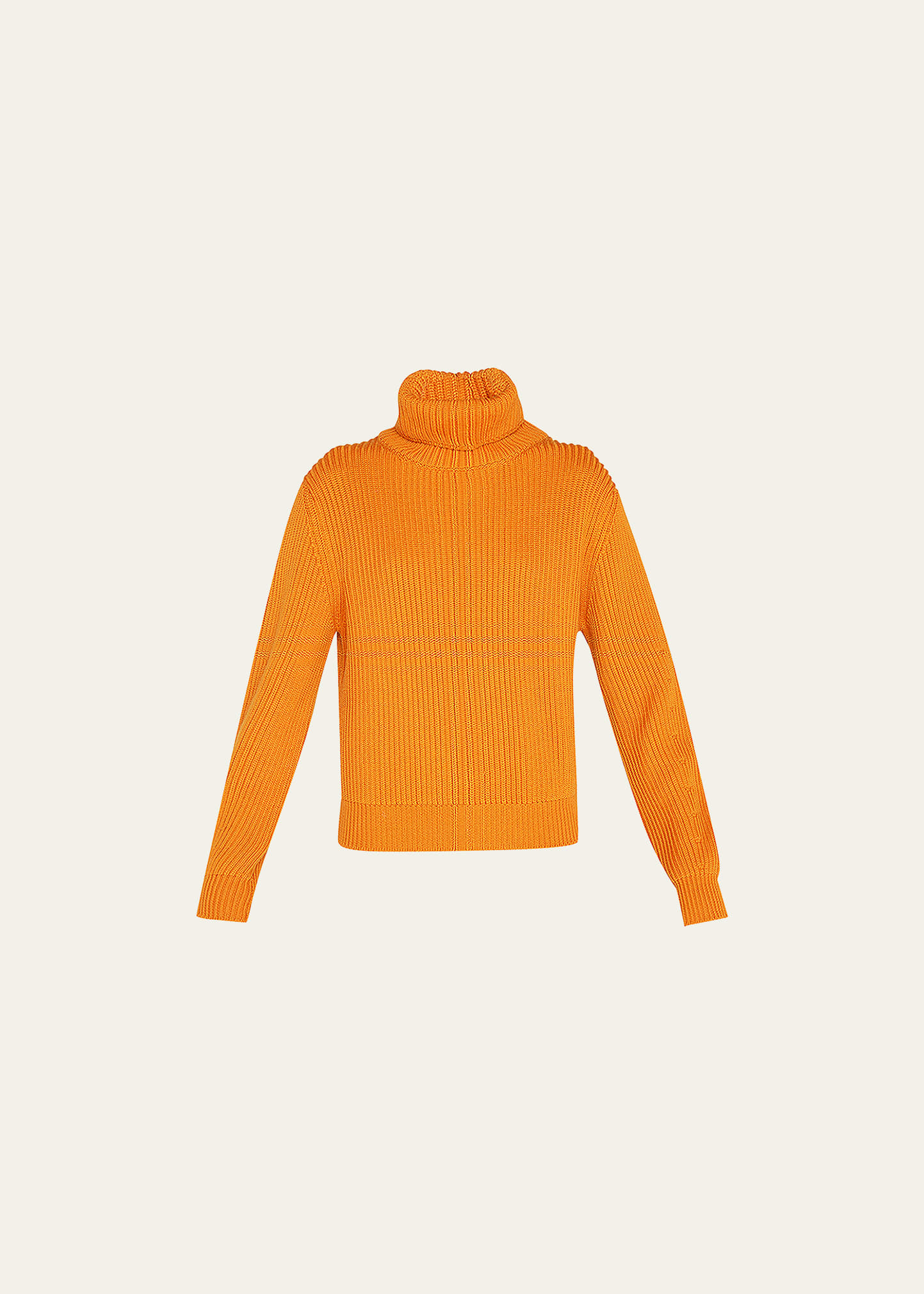 Fortela Leona Ribbed Wool Turtleneck Sweater In Orange