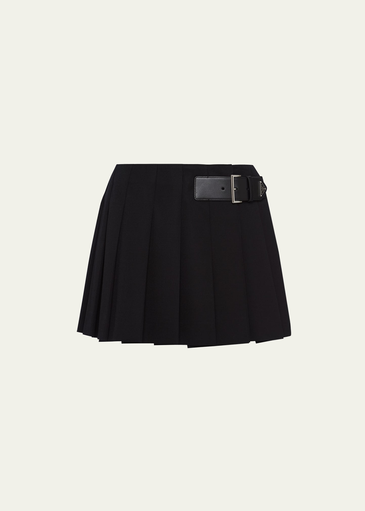 Prada Pleated Mini Skirt In F0002 Nero