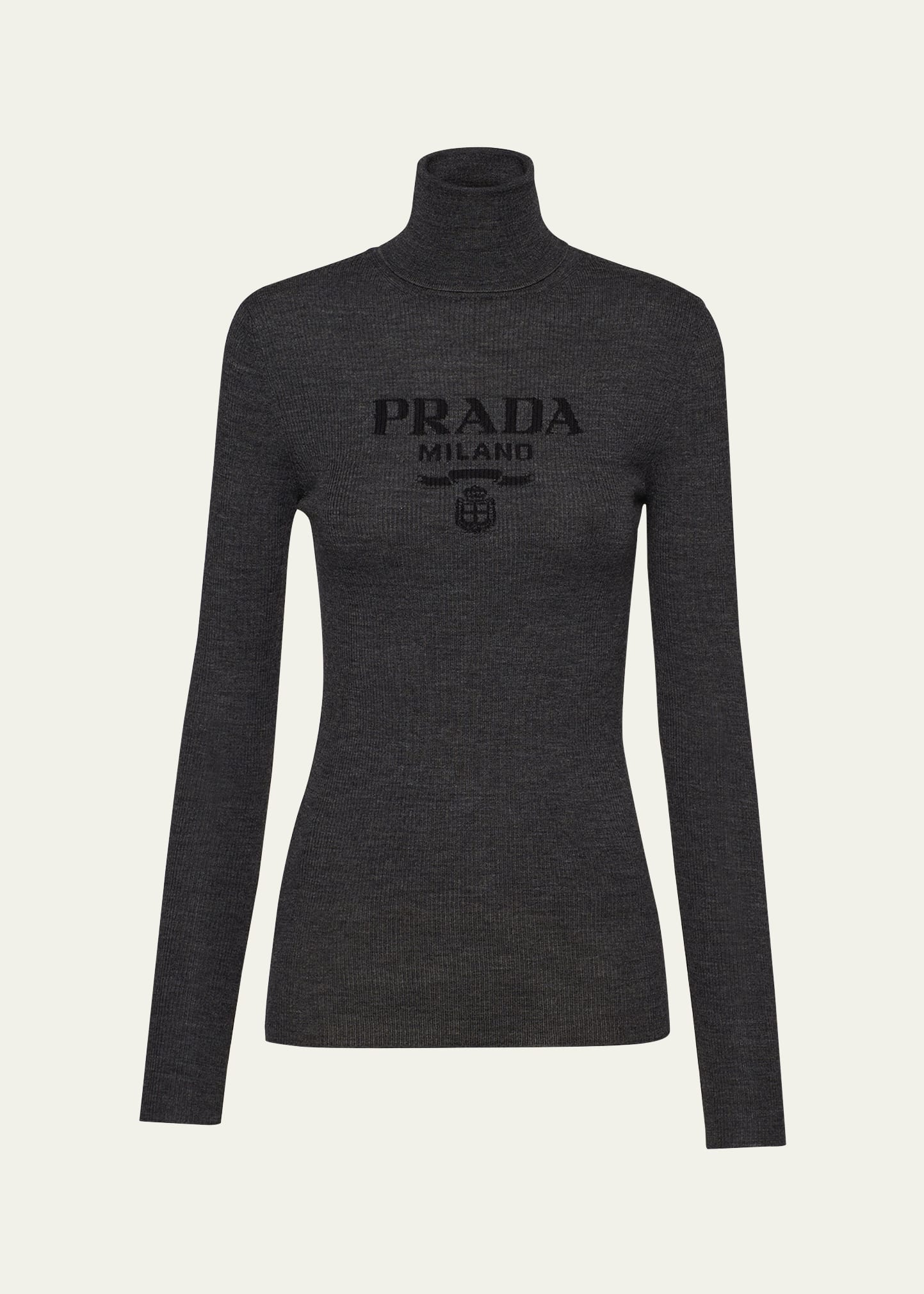 Prada Superfine Wool Turtleneck Sweater In F0308 Antracite