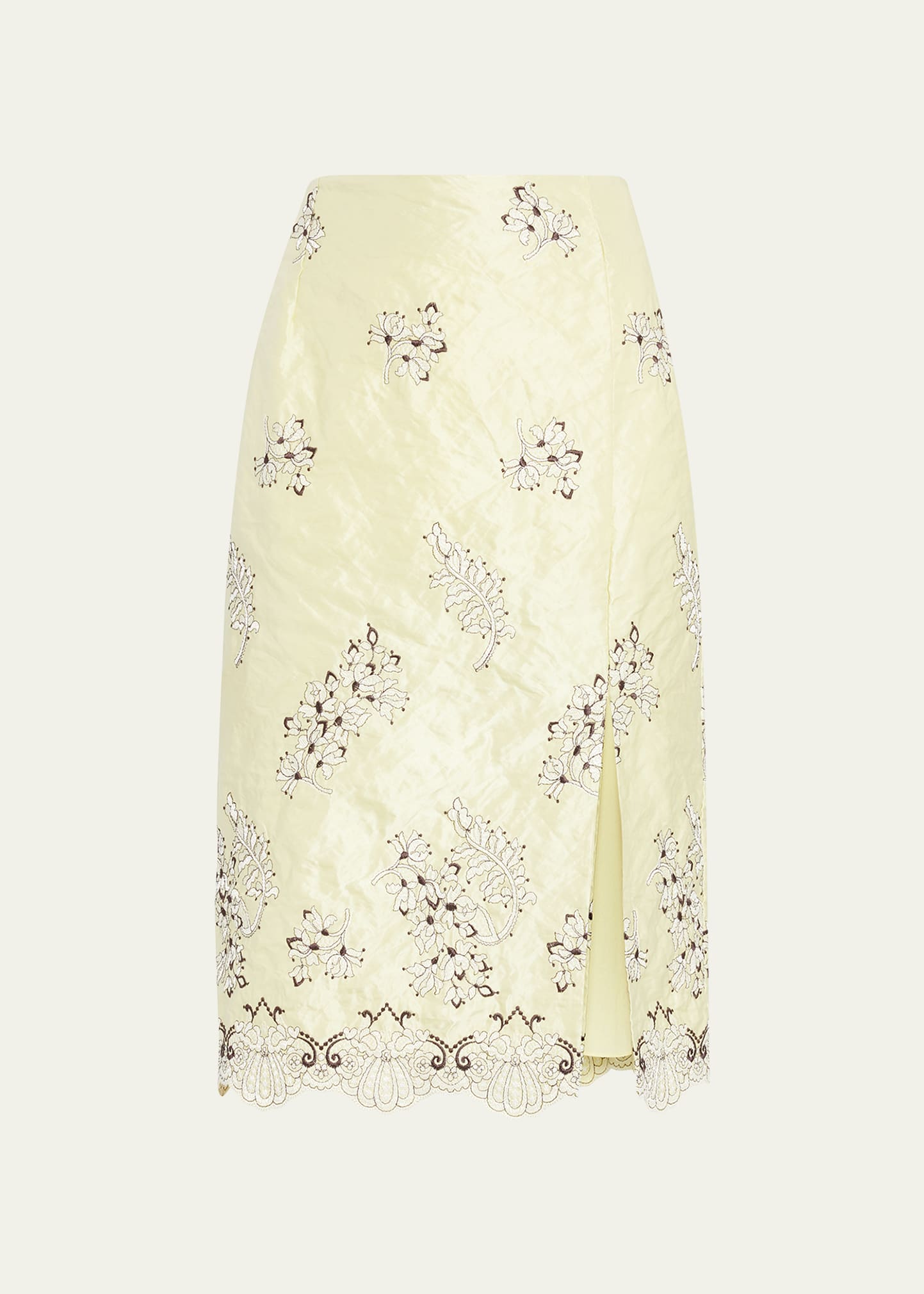 Janet Lace-Embroidered Midi Skirt
