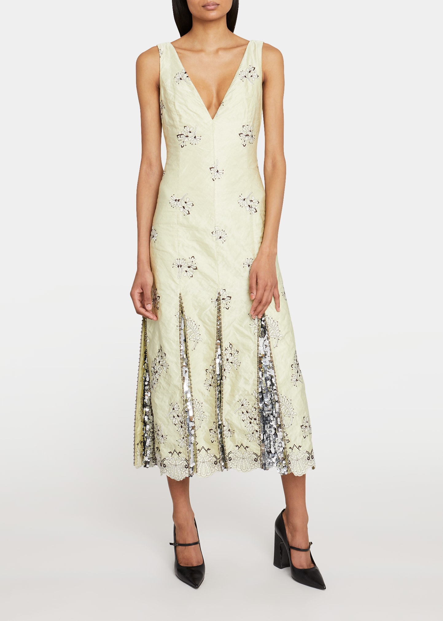 Samuela Lace-Embroidered Scallop Dress