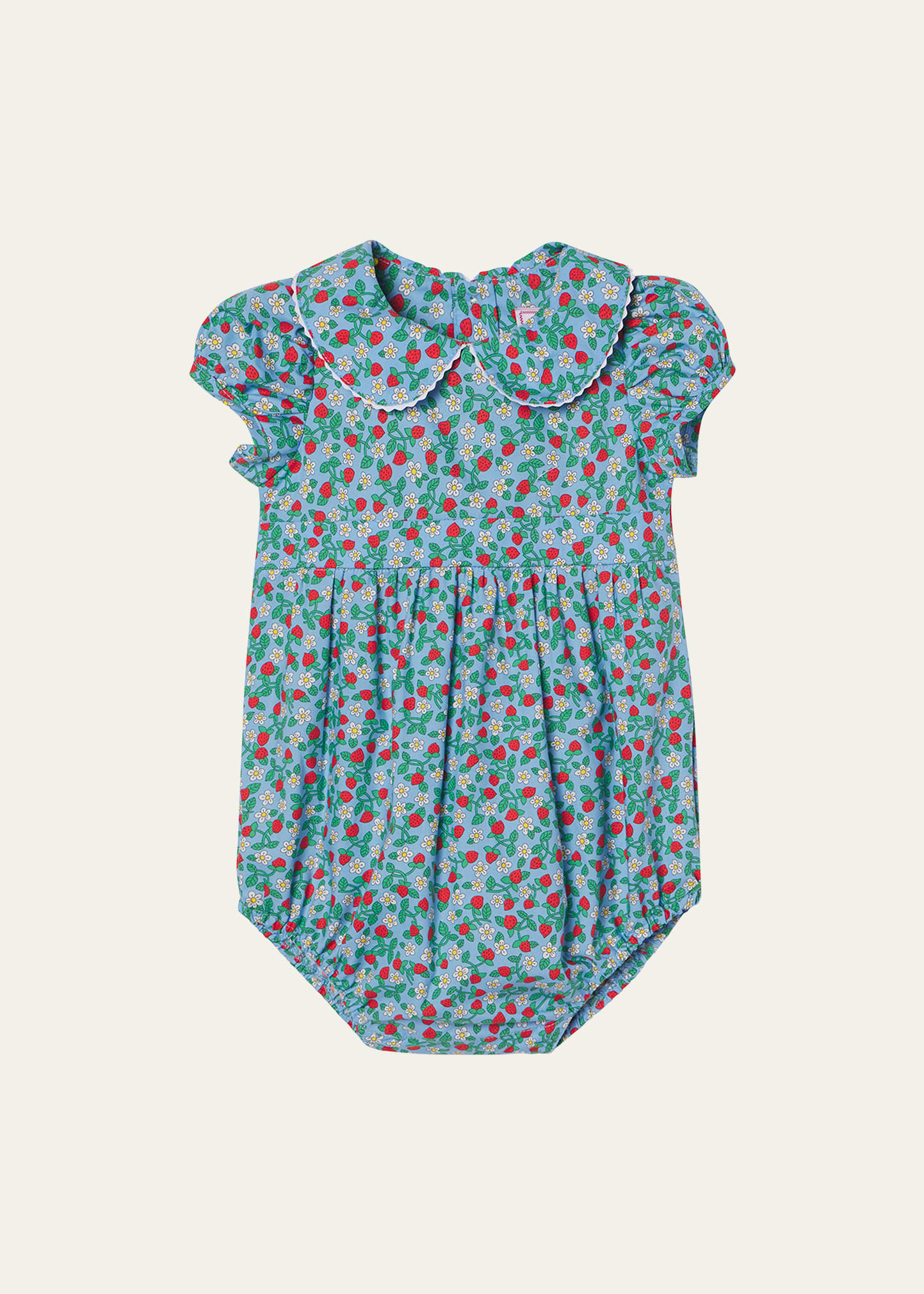 Classic Prep Childrenswear Girl's Juniper Srtawberry-Print Bubble Romper, Size Newborn-24M