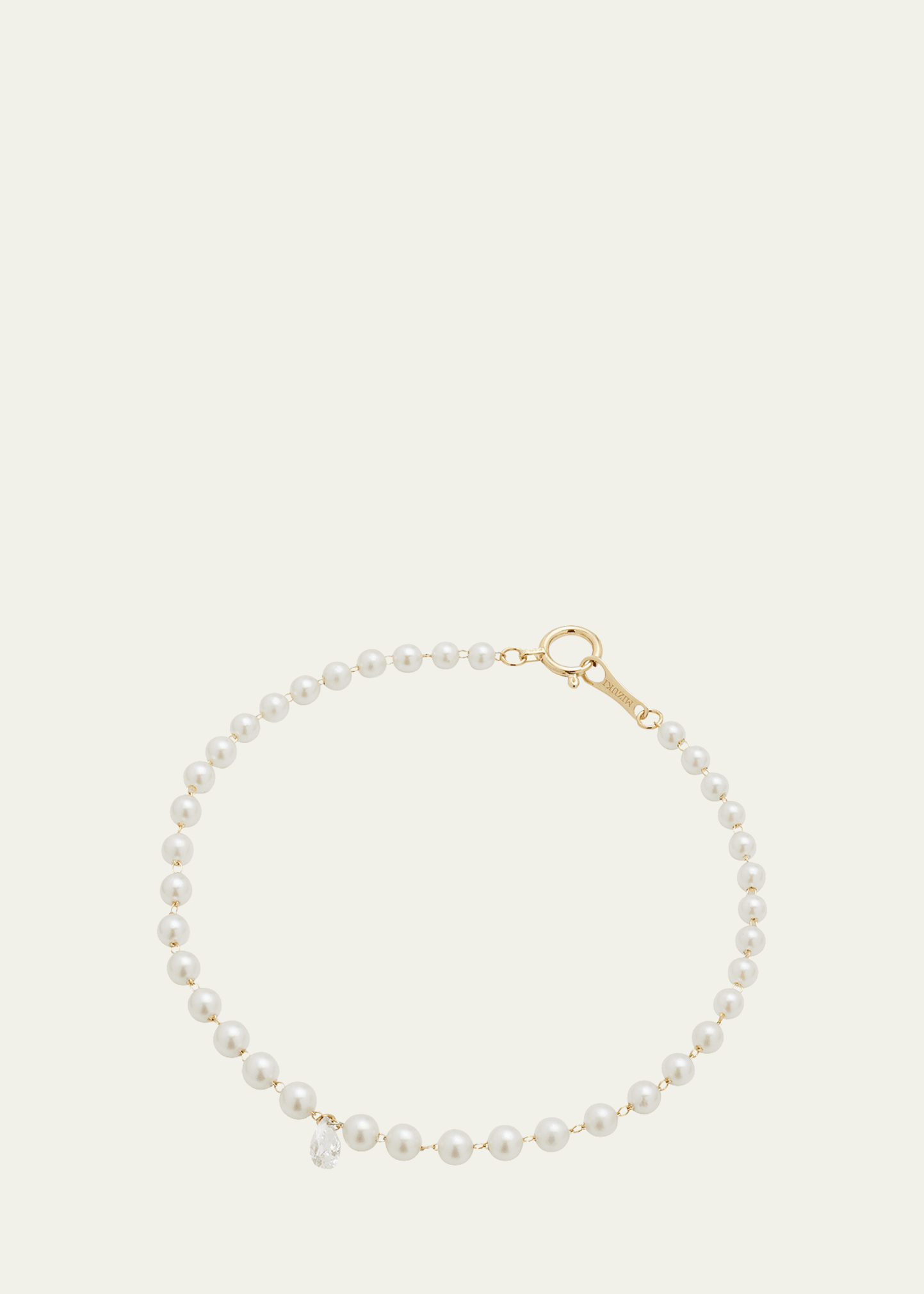 Akoya Pearl and Pear Diamond Bracelet