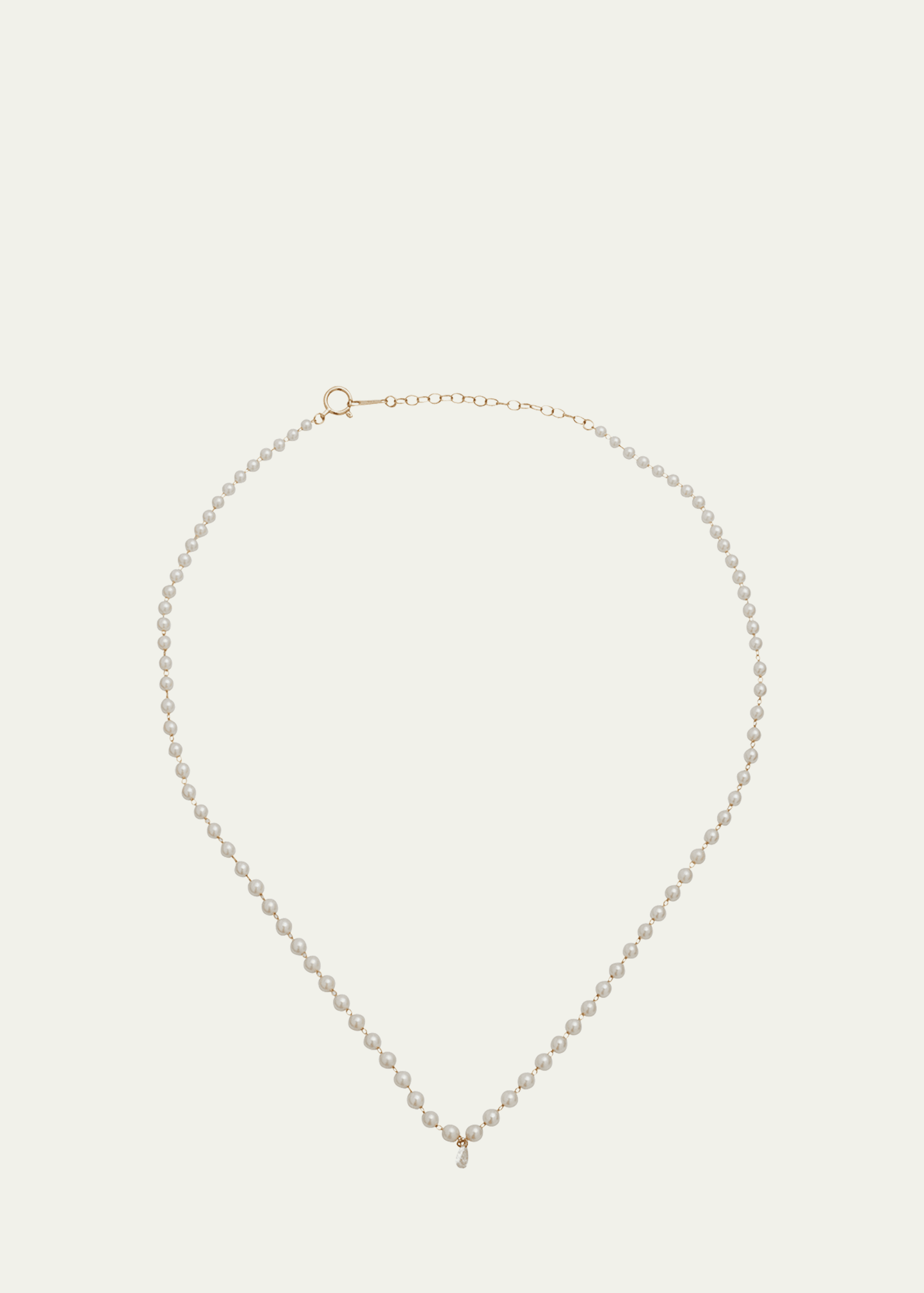 Akoya Pearl Necklace with Pear Diamond