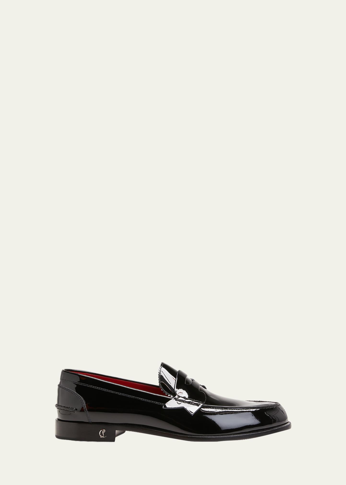 Christian Louboutin Black Patent Leather No Penny Loafer Christian Louboutin No Penny Stud-embellished Leather  main image 3
