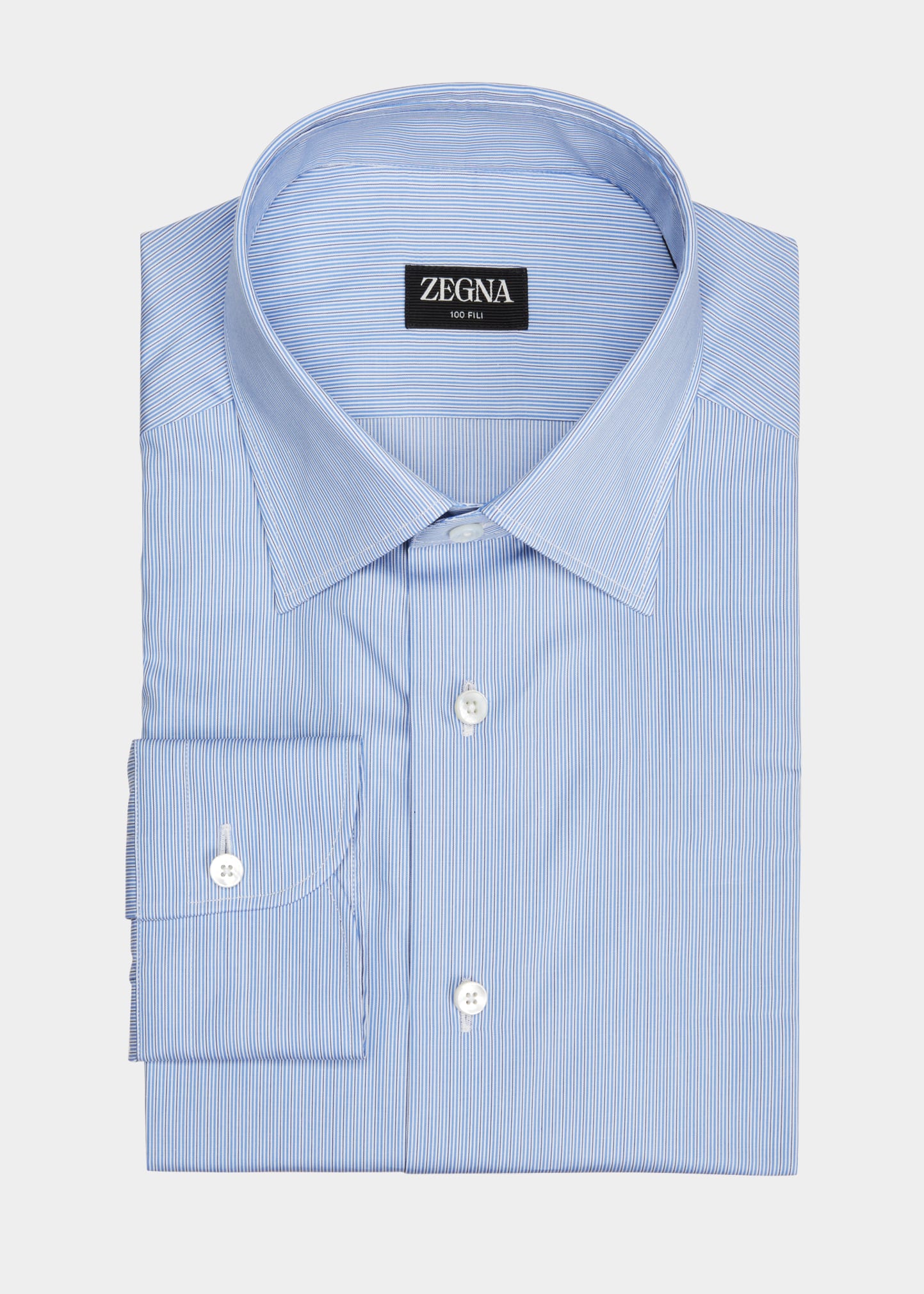 ZEGNA Men's Micro-Stripe 100Fili Dress Shirt