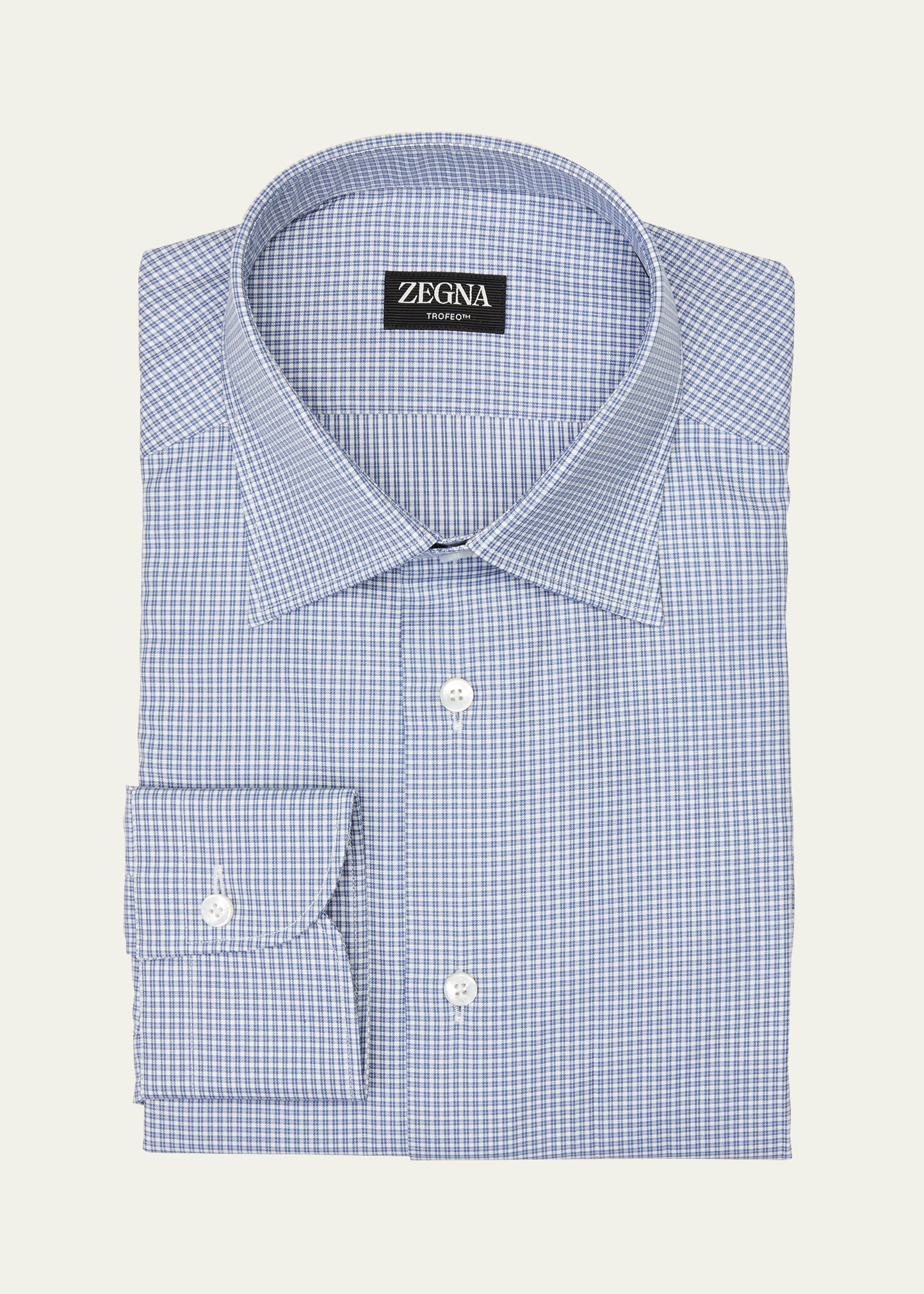 ZEGNA Men's Check-Print Trofeo&trade; Cotton Dress Shirt
