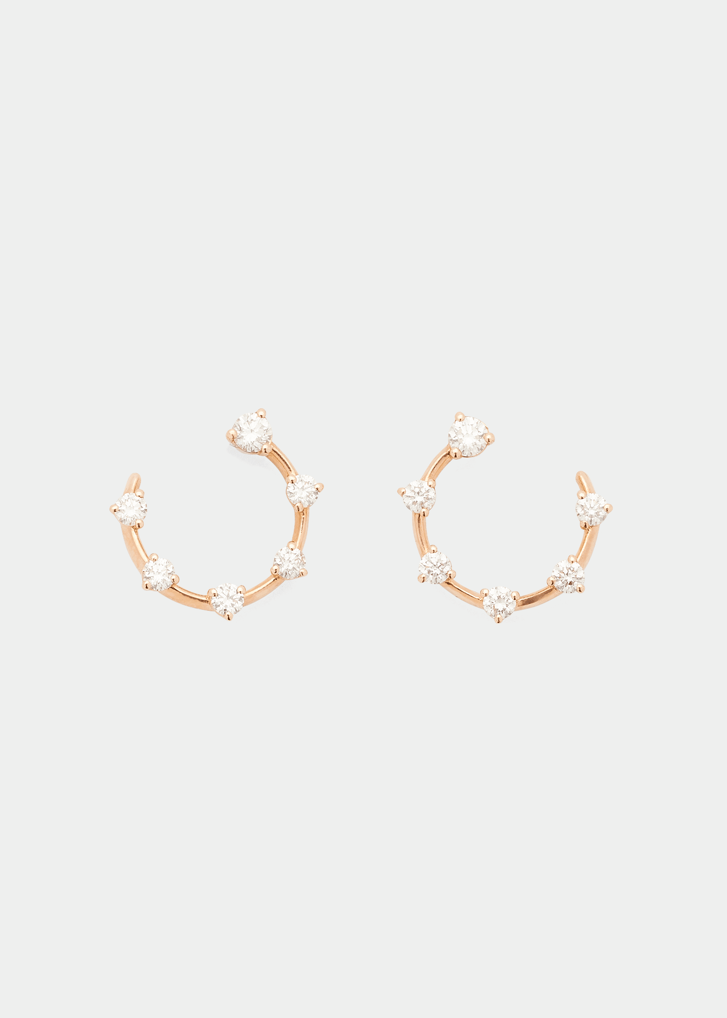 Jemma Wynne 18k Rose Gold Connexion Diamond Coil Hoop Earrings In Rg