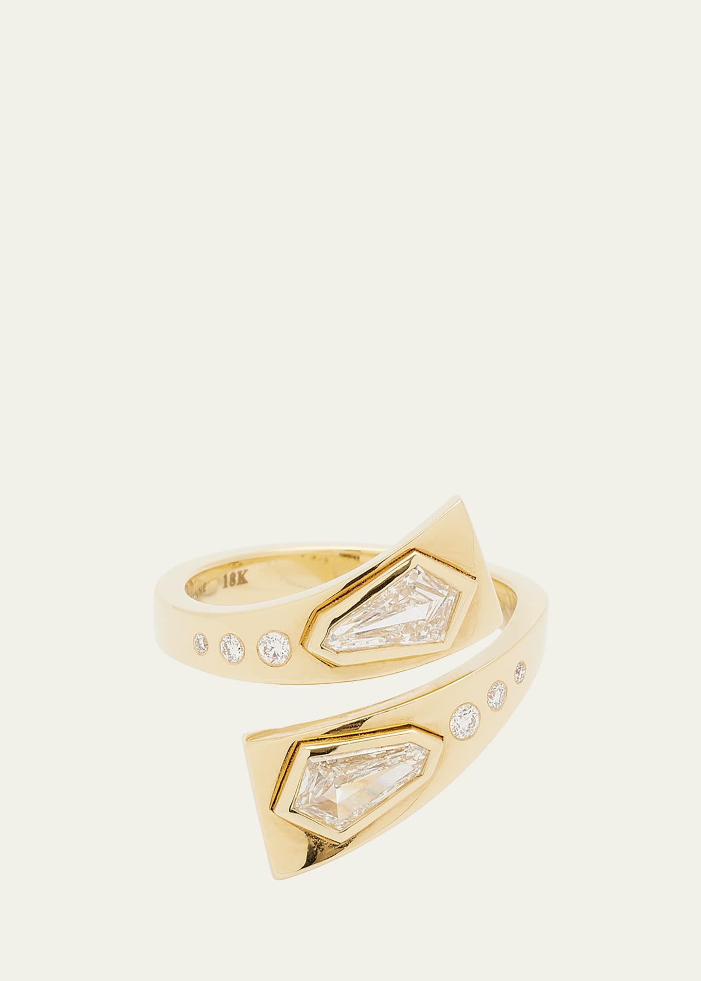 Jemma Wynne 18k Yellow Gold Diamond Tourner Wrap Ring