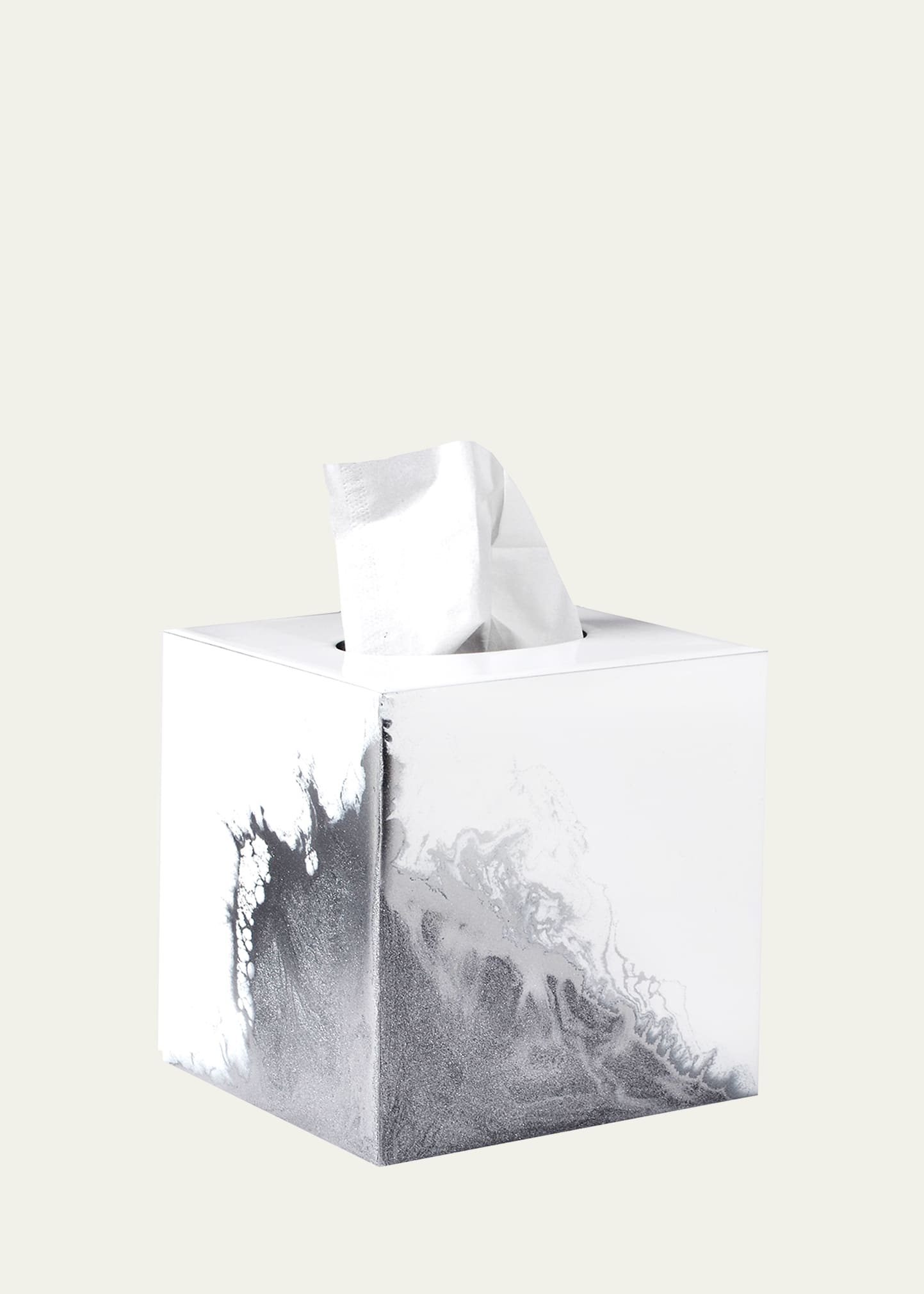 Mike & Ally Lava Boutique Tissue Box Cover In Silver