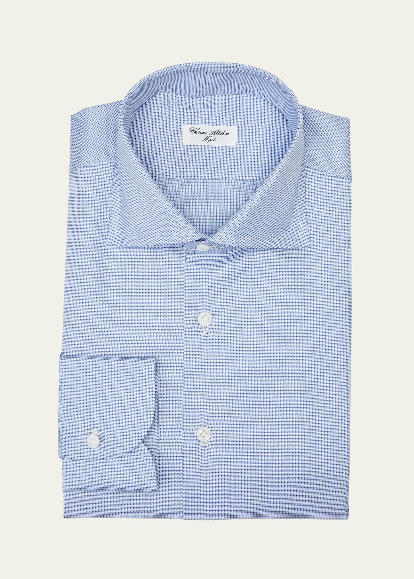 Men's Micro-Houndstooth Cotton Dress Shirt
