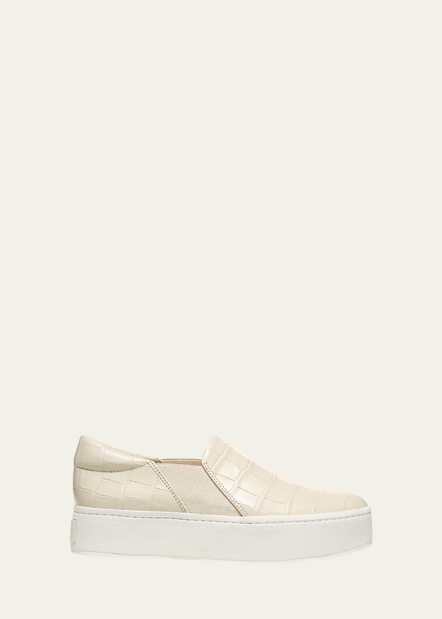 Vince Warren Croco Slip-on Sneakers In Moonlight