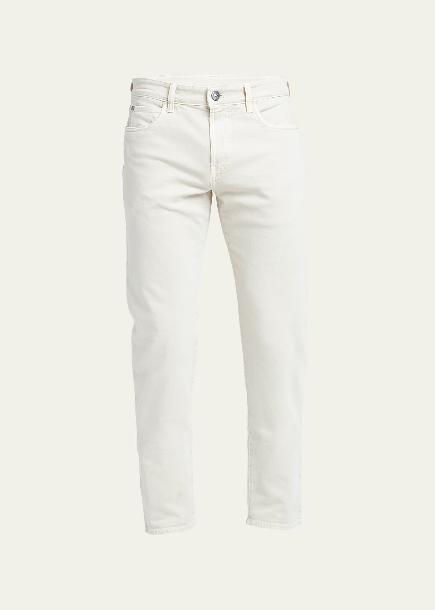 Loro Piana Men's Straight Leg 5-pocket Pants In 1005 Optical Whit