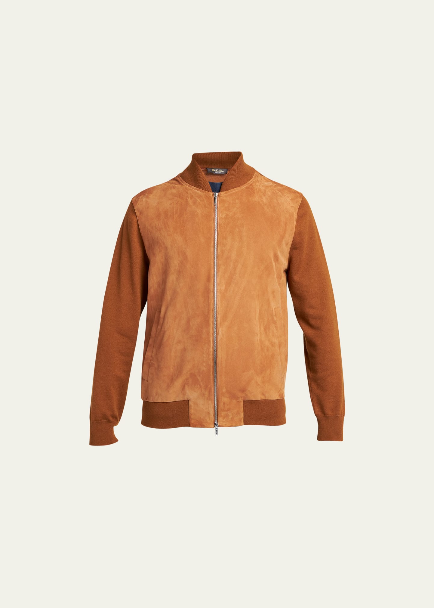 Loro Piana Men's Cashmere & Suede Bomber Jacket In E07o Chai Brown