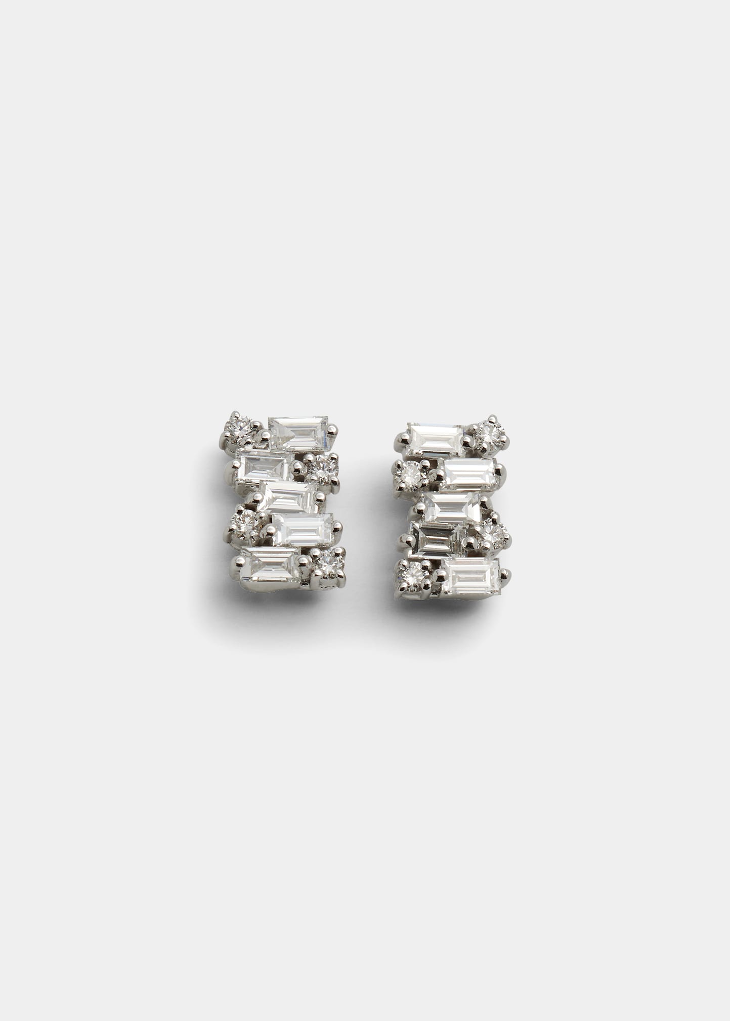 Suzanne Kalan White Gold And Diamond Shimmer Hoop Earrings In Wg
