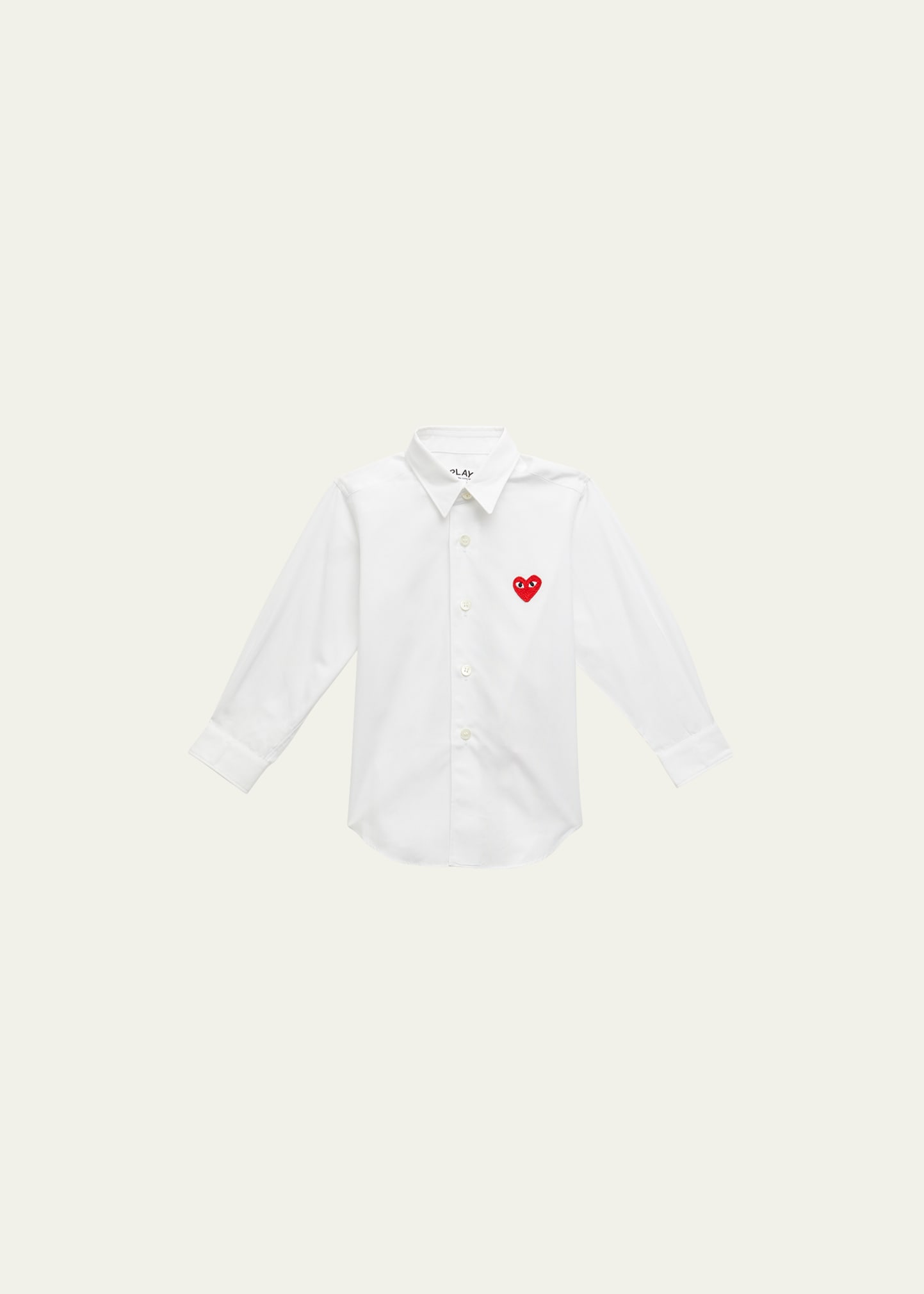 Comme Des Garçons Kids' Boy's Play Button Down Shirt In White
