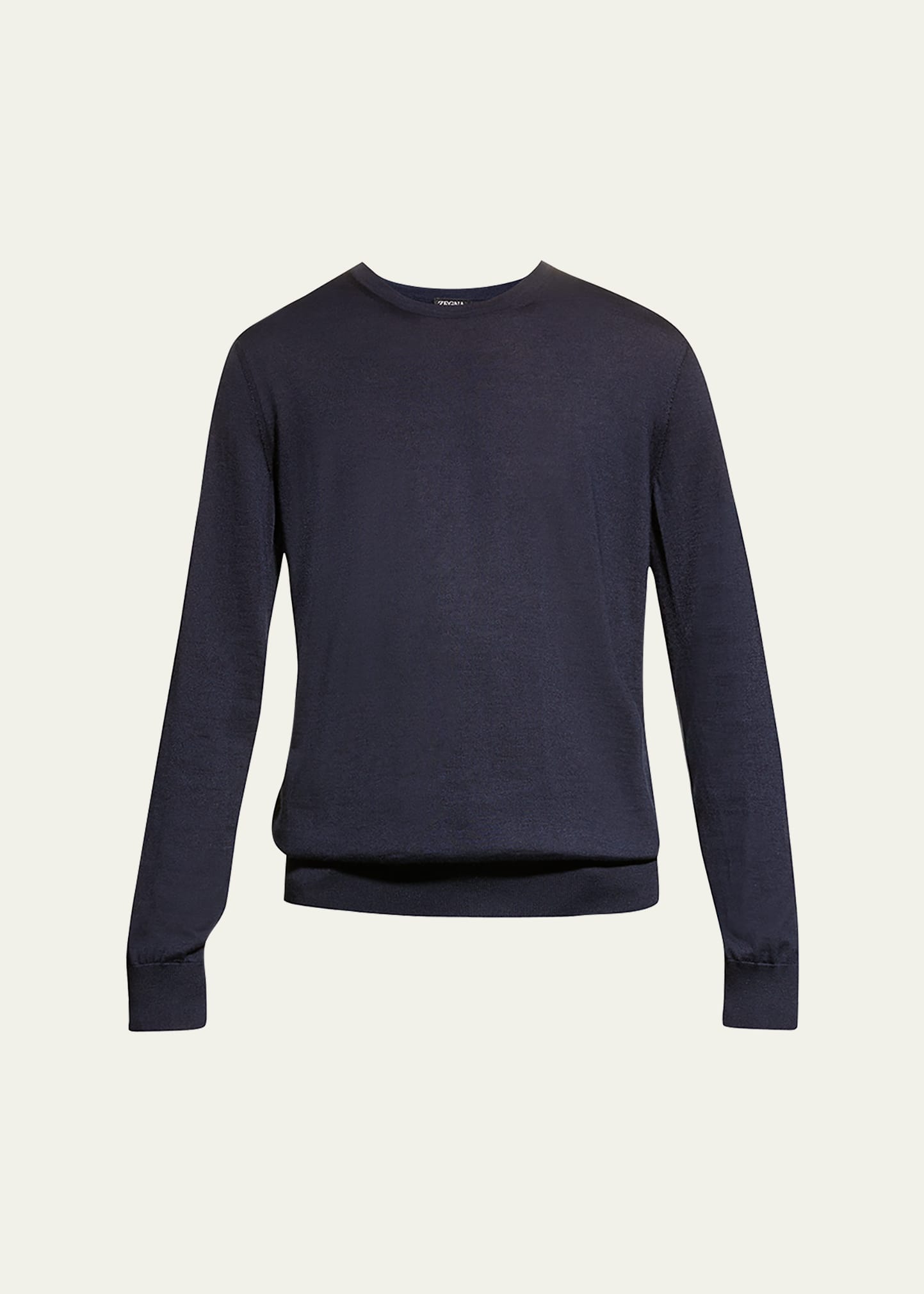 Zegna Men's Cashmere Crewneck Sweater In Navy Solid