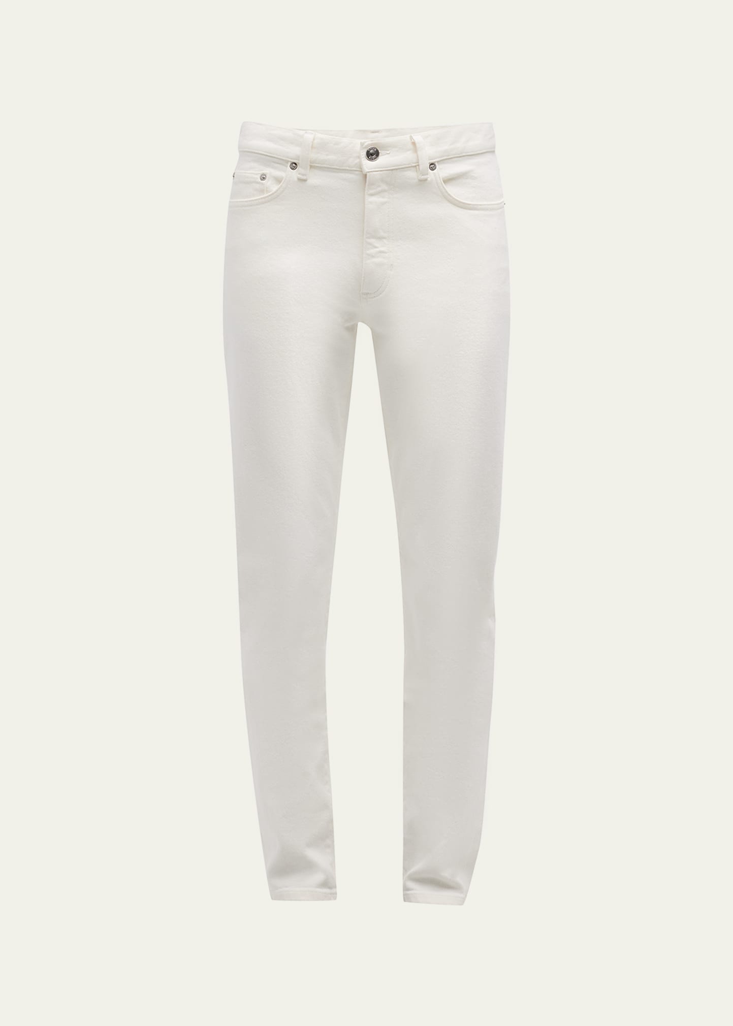 Zegna Men's 5-pocket Solid Denim Jeans In White Solid