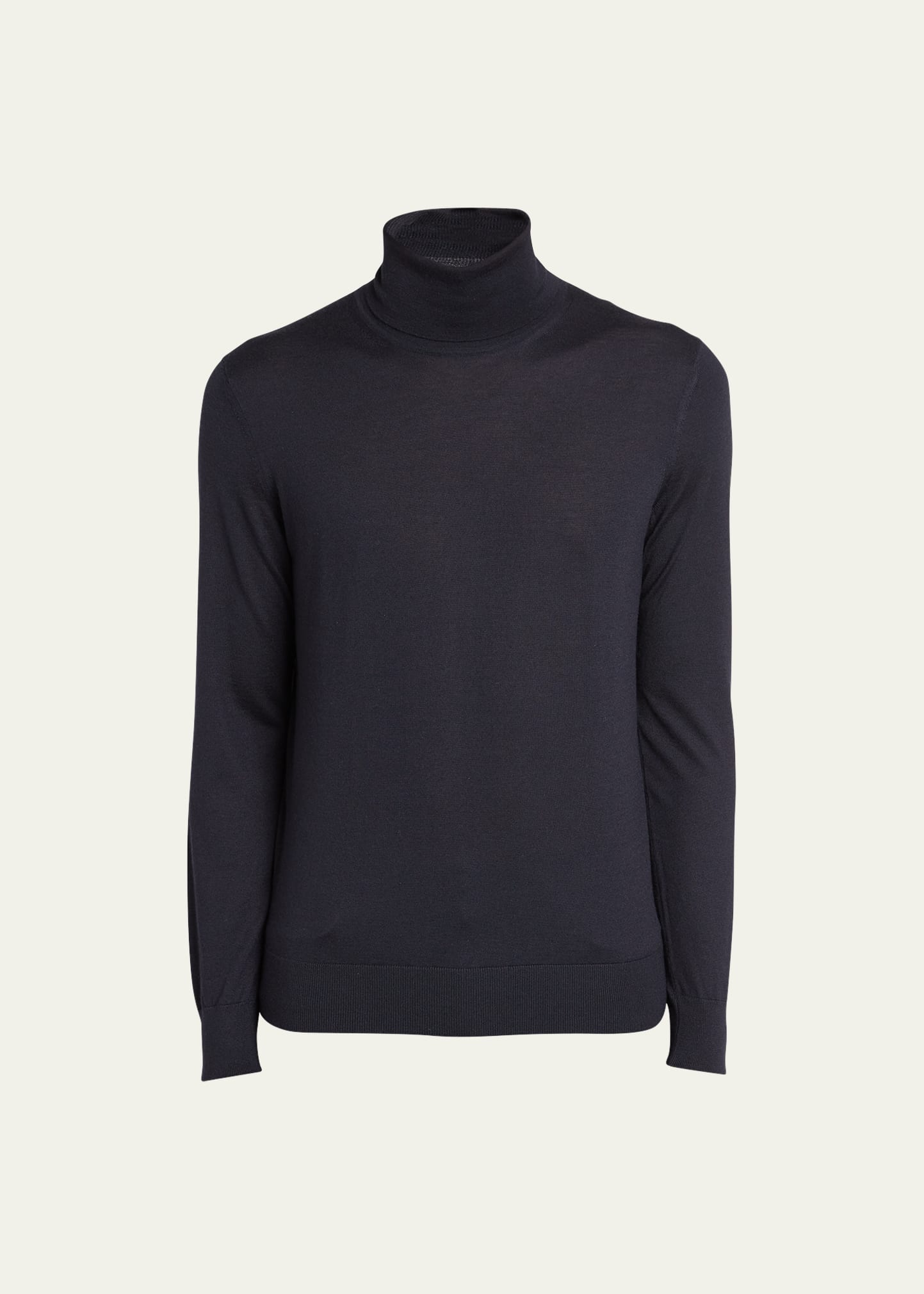 Shop Zegna Men's Casheta Cashmere-silk Turtleneck Sweater In Navy Solid