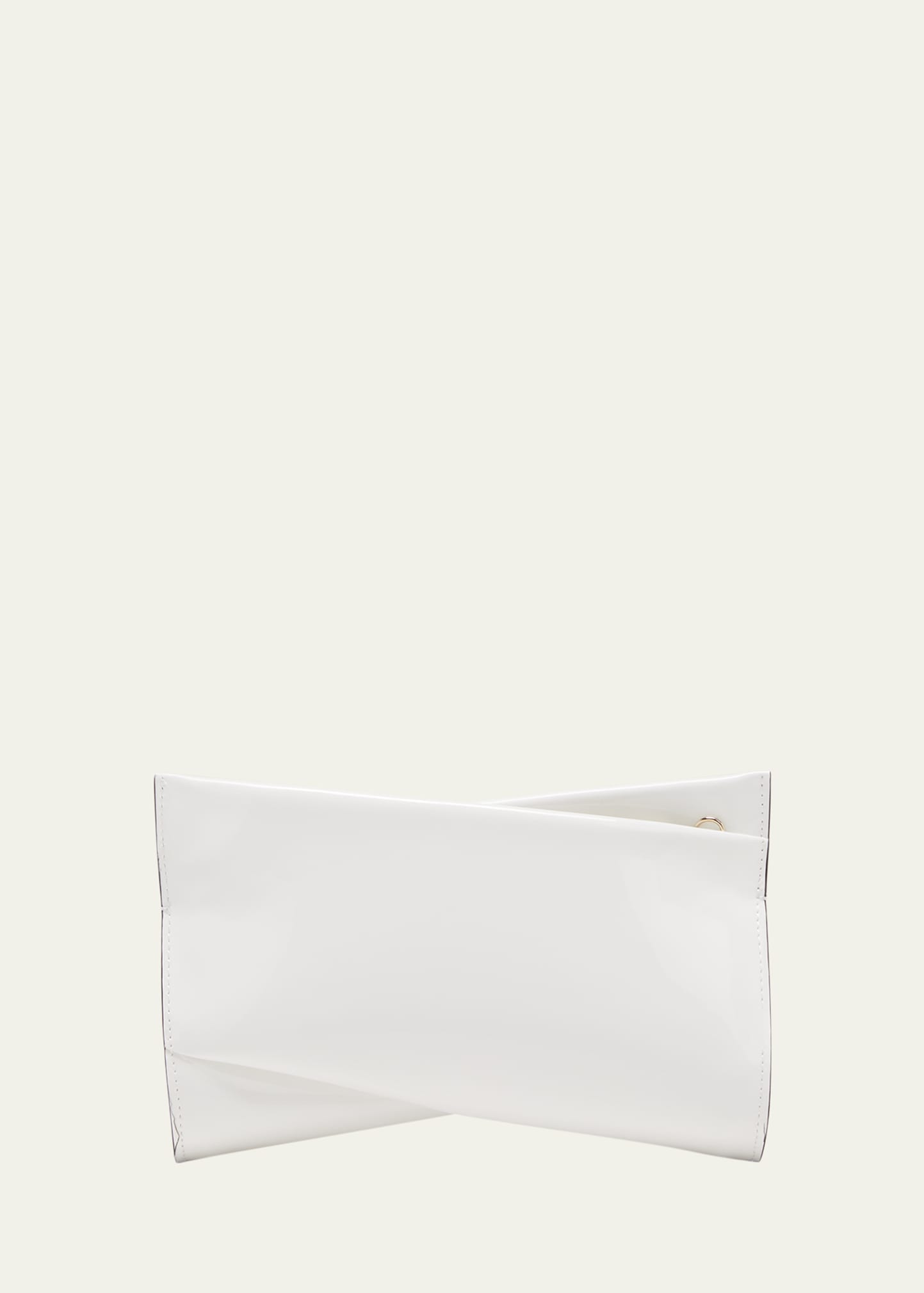 Christian Louboutin Loubitwist Small Patent Clutch Bag In Bianco