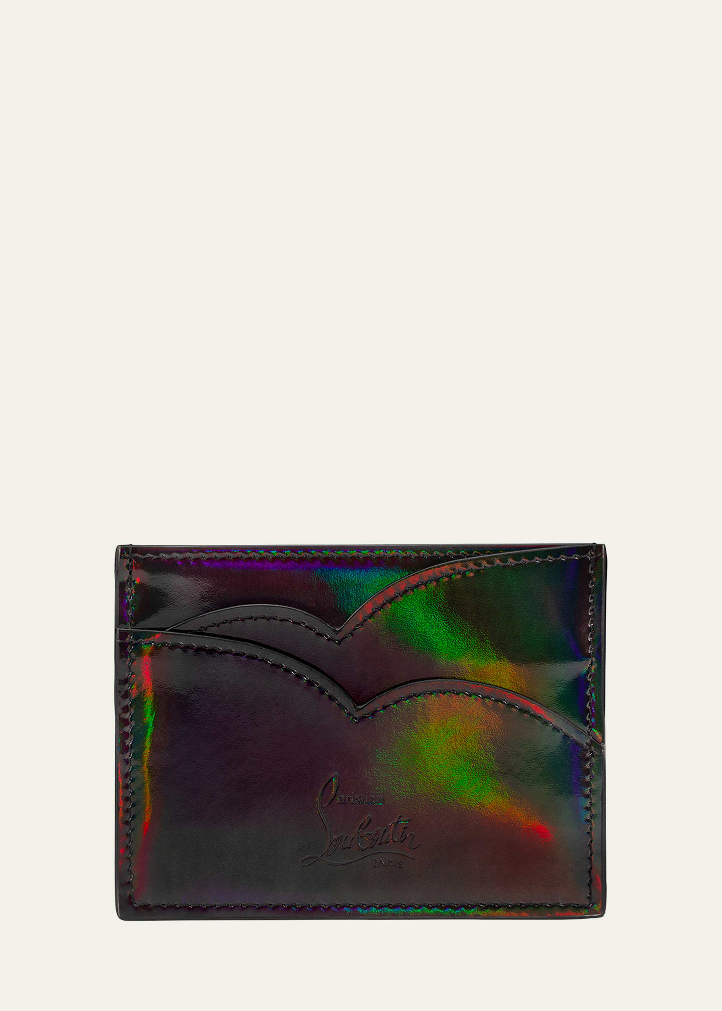 Christian Louboutin Hot Chick Patent Psychic Card Case In Loubi