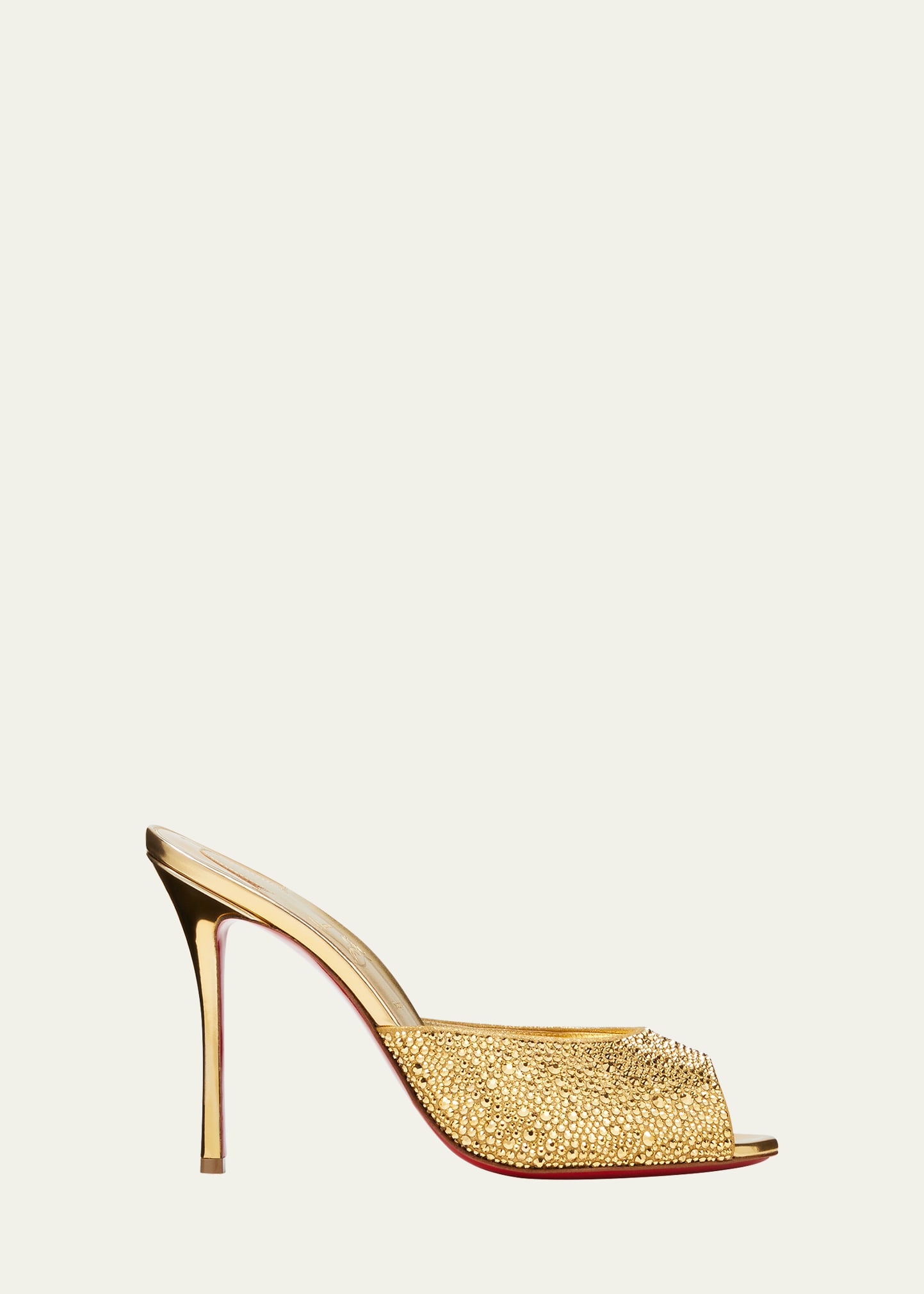CHRISTIAN LOUBOUTIN ME DOLLY STRASS RED SOLE SLIDE SANDALS