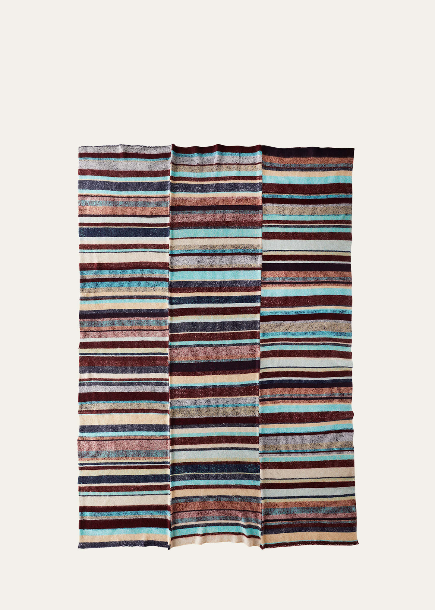 The Elder Statesman Cashmere Stripe Super Soft Blanket In Mrnwhtkh