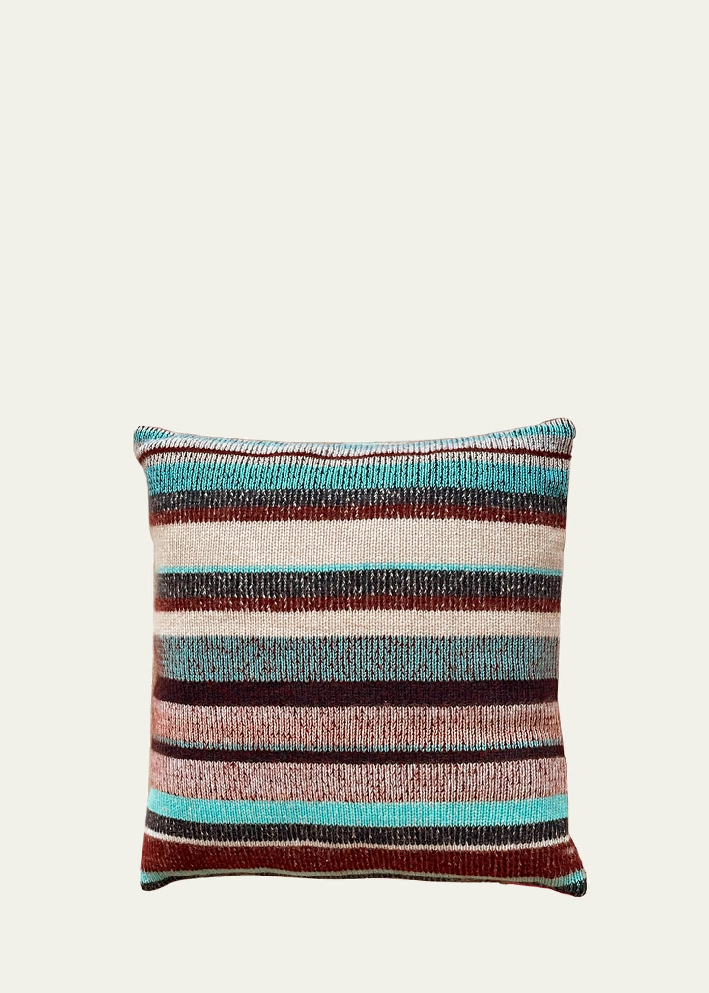 The Elder Statesman Stripe Super Soft Cashmere Pillow In Mrnwhtkh