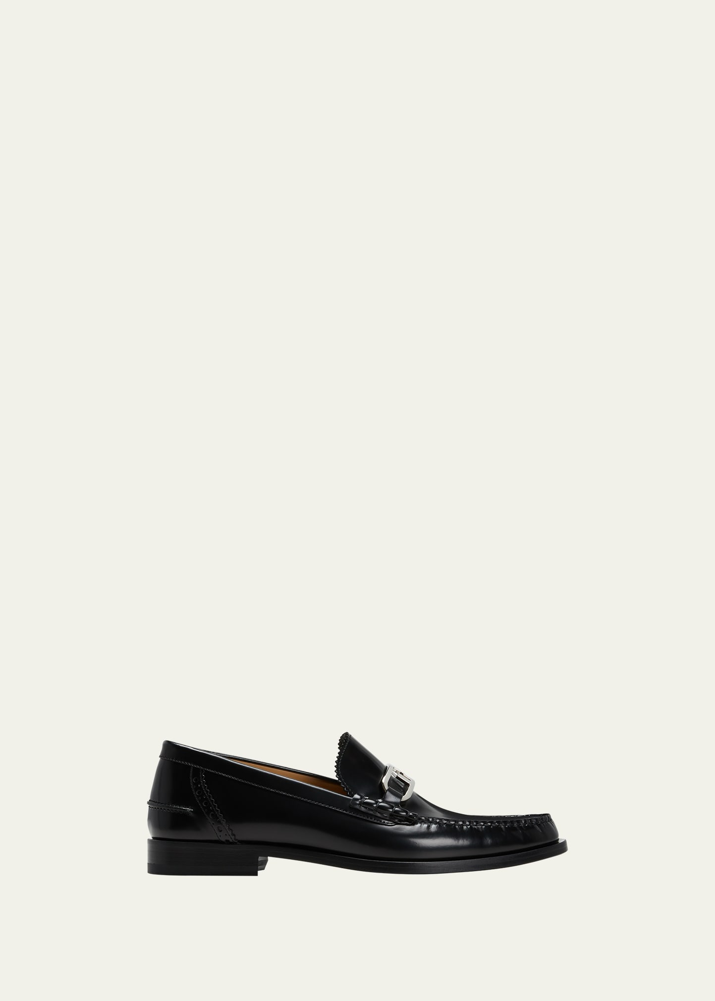 Men's Mocassino FF-Logo Bit Strap Leather Loafers