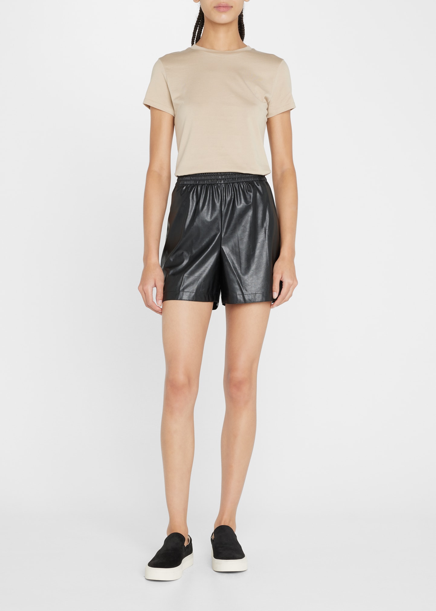 Mercer Faux-Leather Pull-On Shorts
