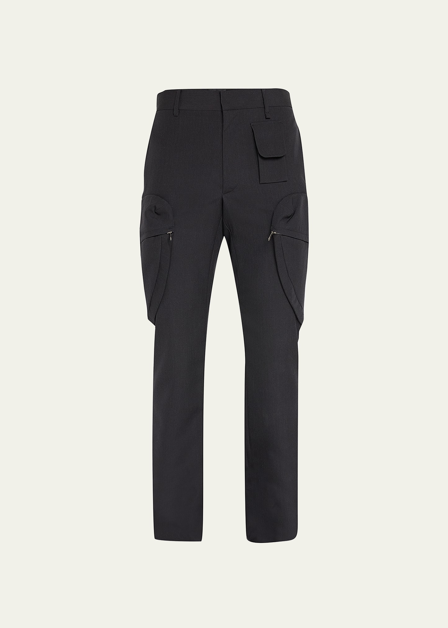 Shop Givenchy Men's Slim Multi-cargo Trousers In Charcoal