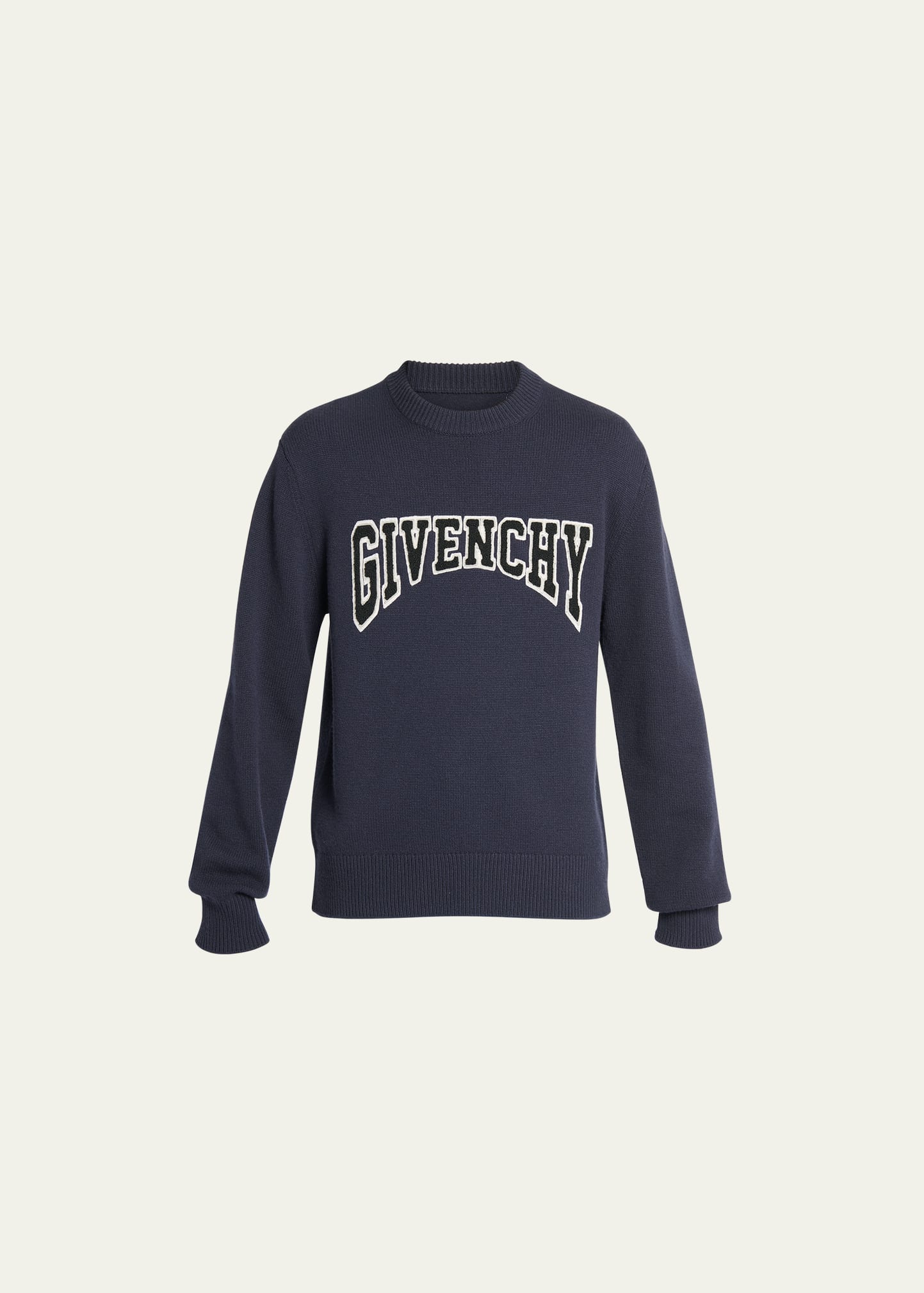 Givenchy Men's Towel Varsity Logo Sweater In Dark Navy