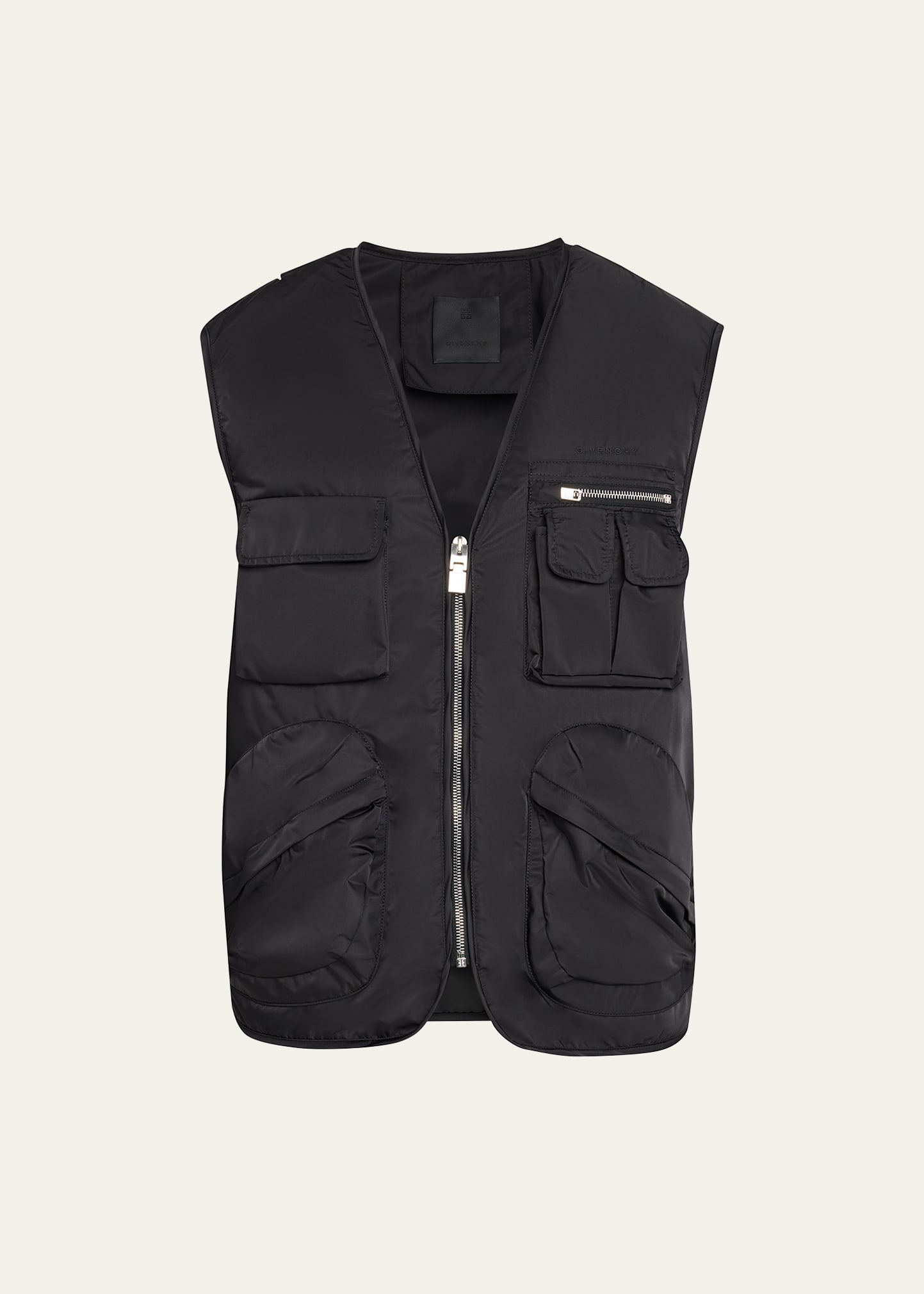 Givenchy Multi-pockets Nylon Vest In Black