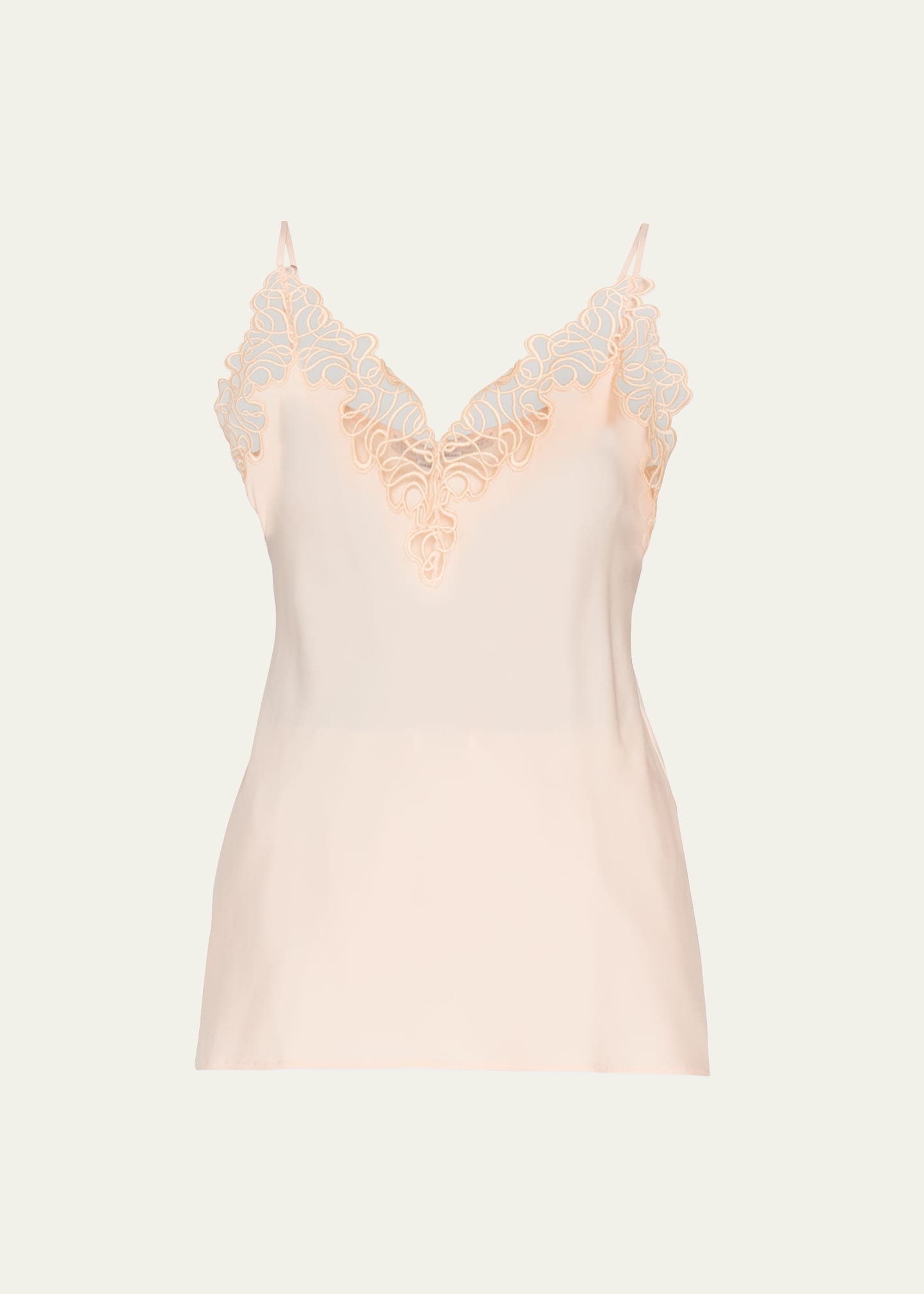 Lace-Trim Silk Cami