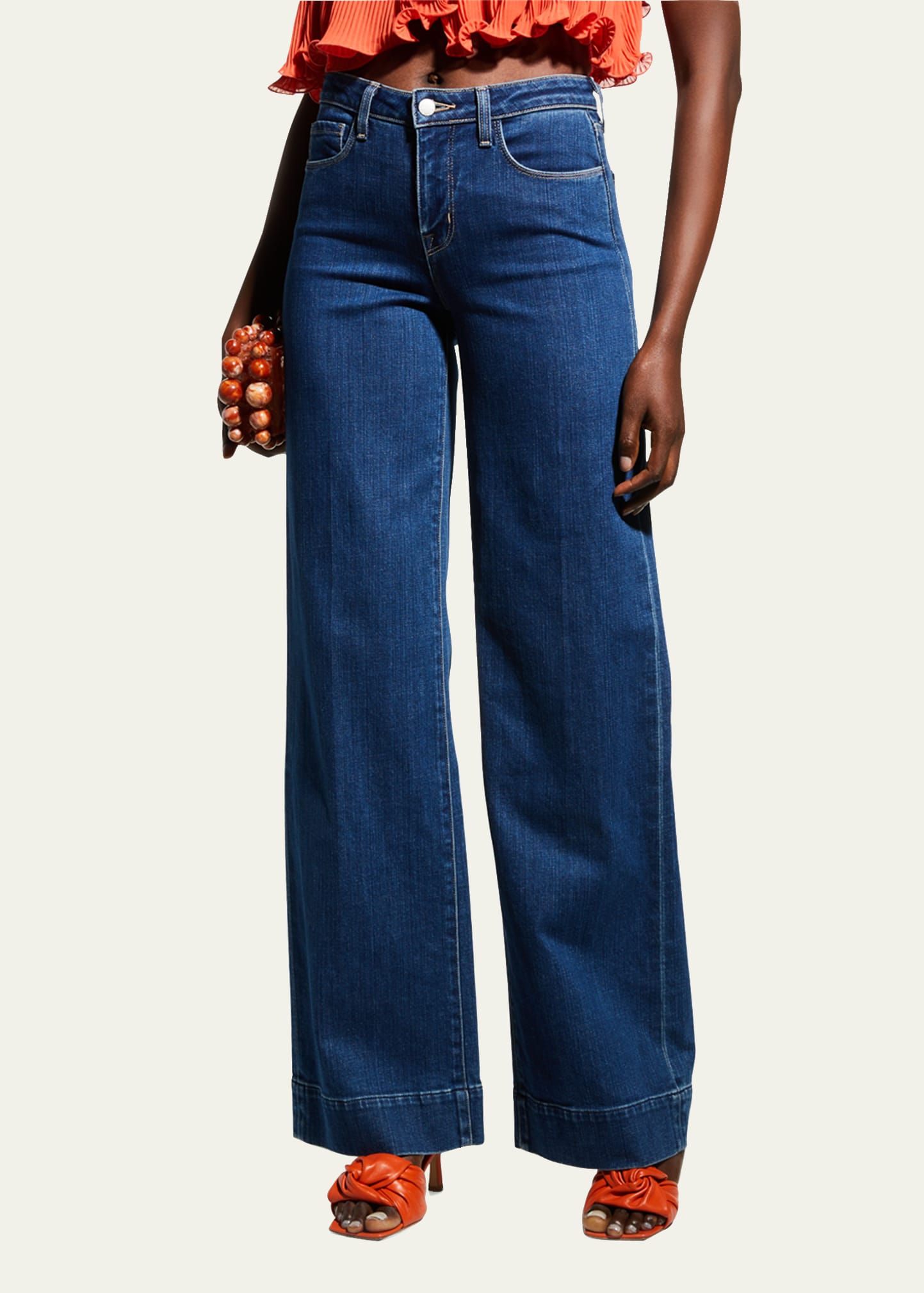 L'Agence Madden High-Rise Wide-Leg Jeans