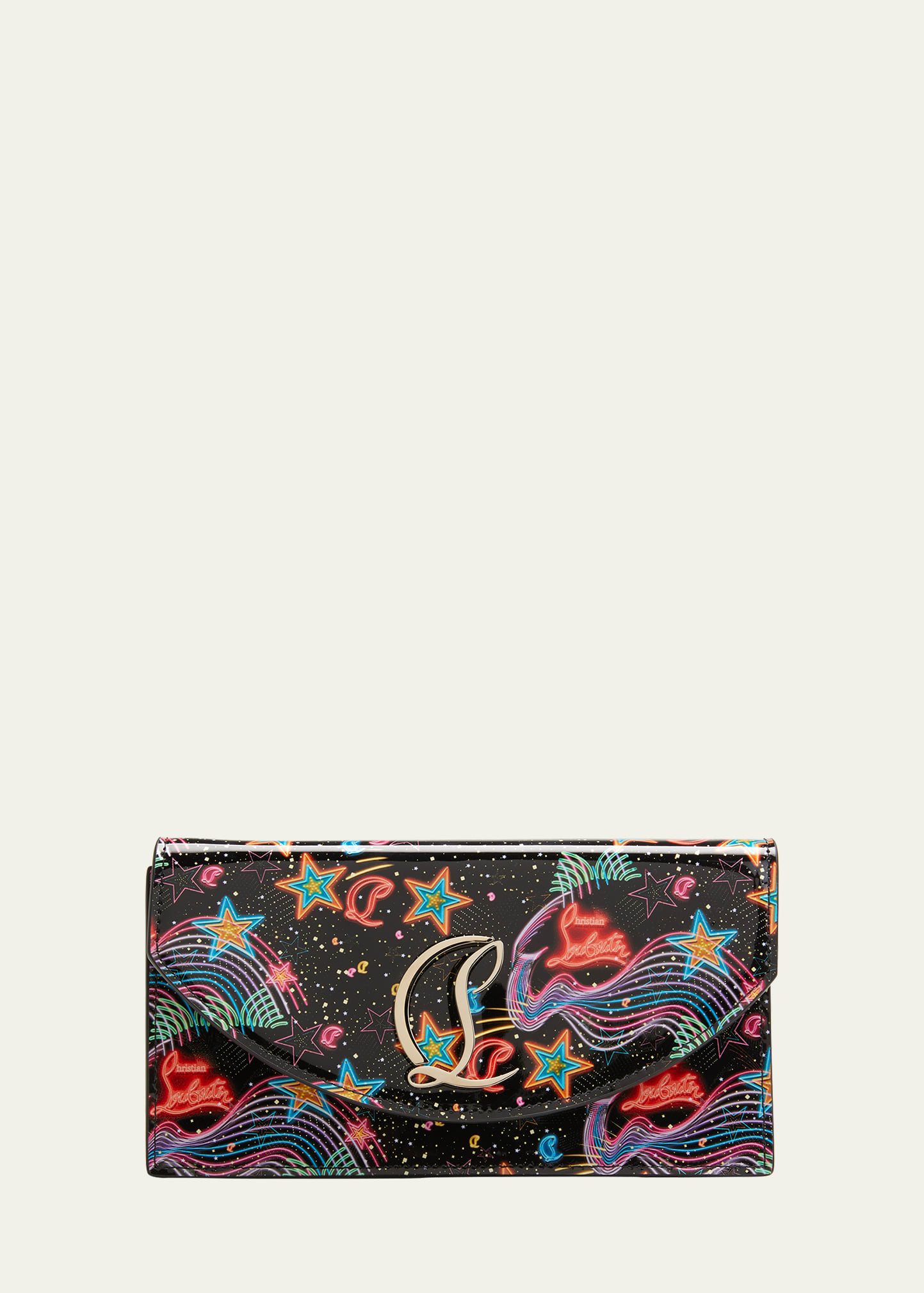 Christian Louboutin Loubi54 Starlight-print Patent Crossbody Bag In Black/multi