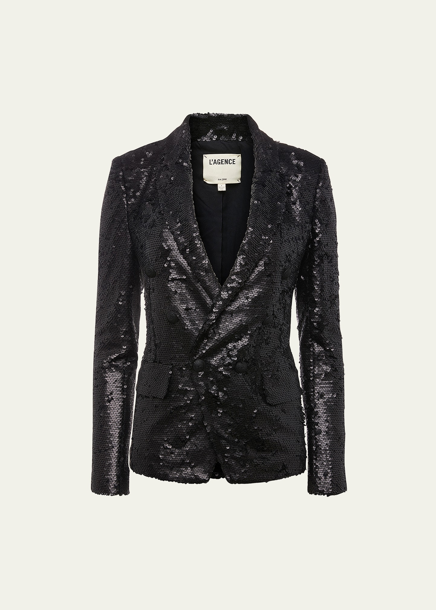 L'Agence Kenzie Sequined Double-Breasted Blazer