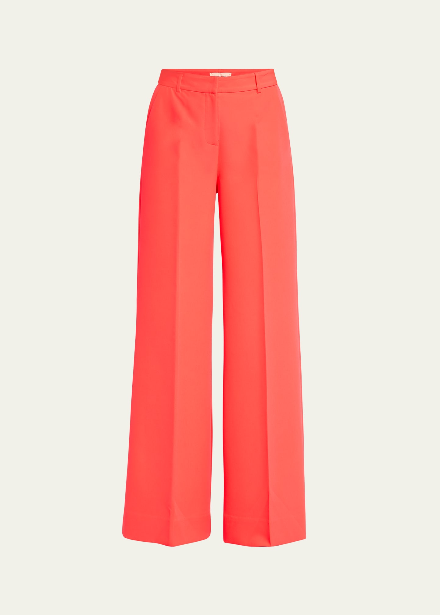 Shop L Agence Pilar Wide-leg Pants In Neon Coral