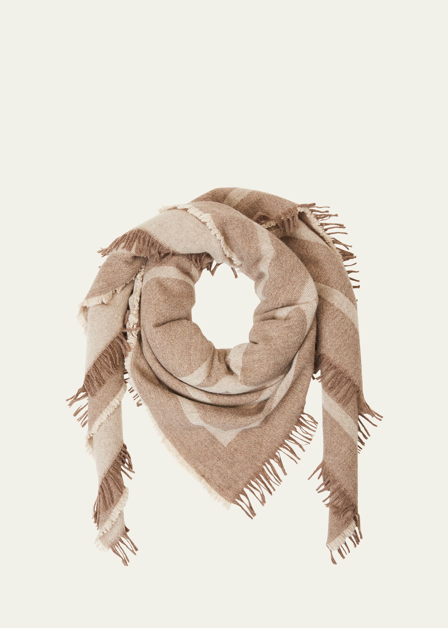 Totême Monogram Wool-cashmere Scarf In Dark Grey Monogra