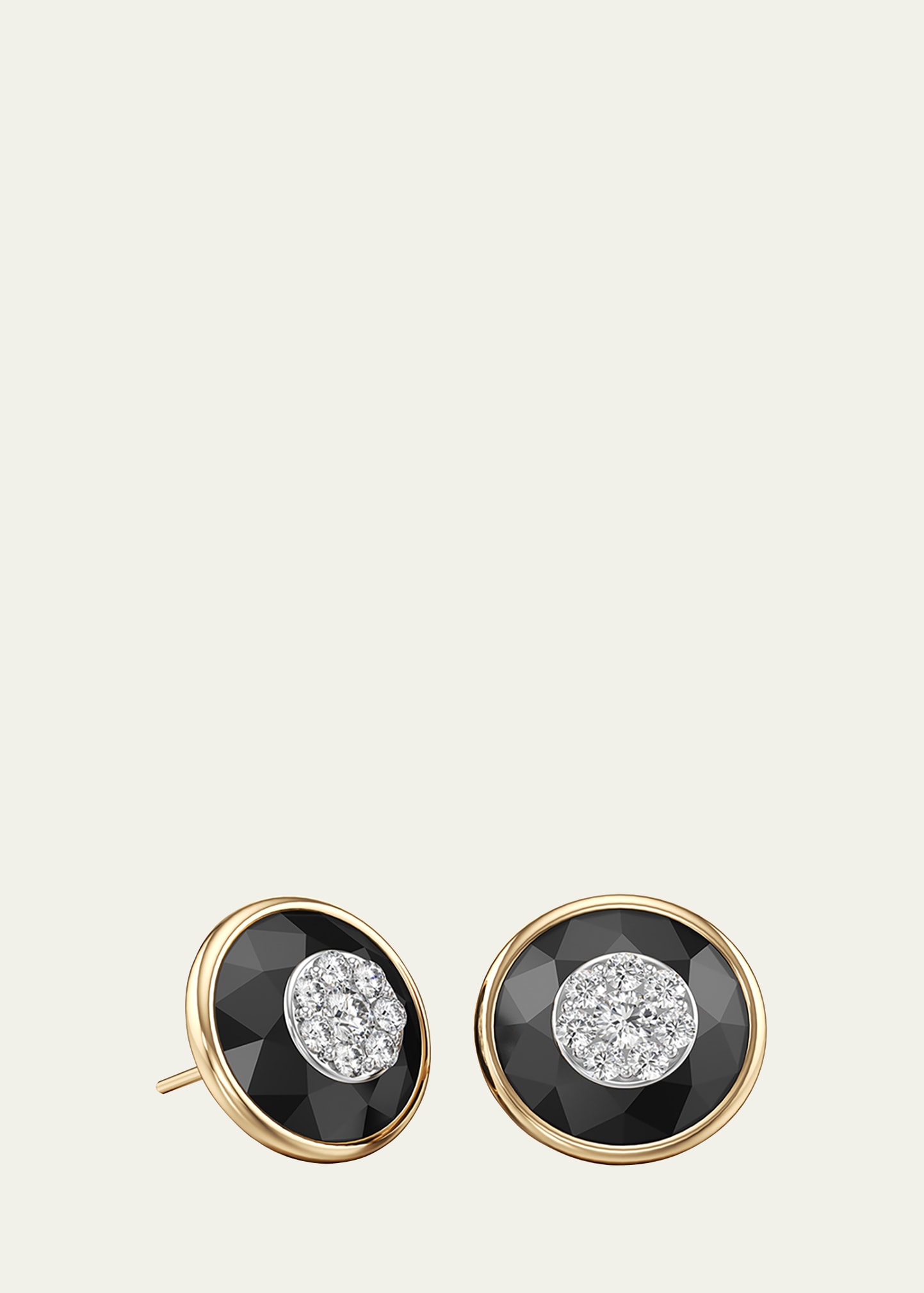 Bhansali One Collection 13mm Earrings with Yellow Gold Bezel