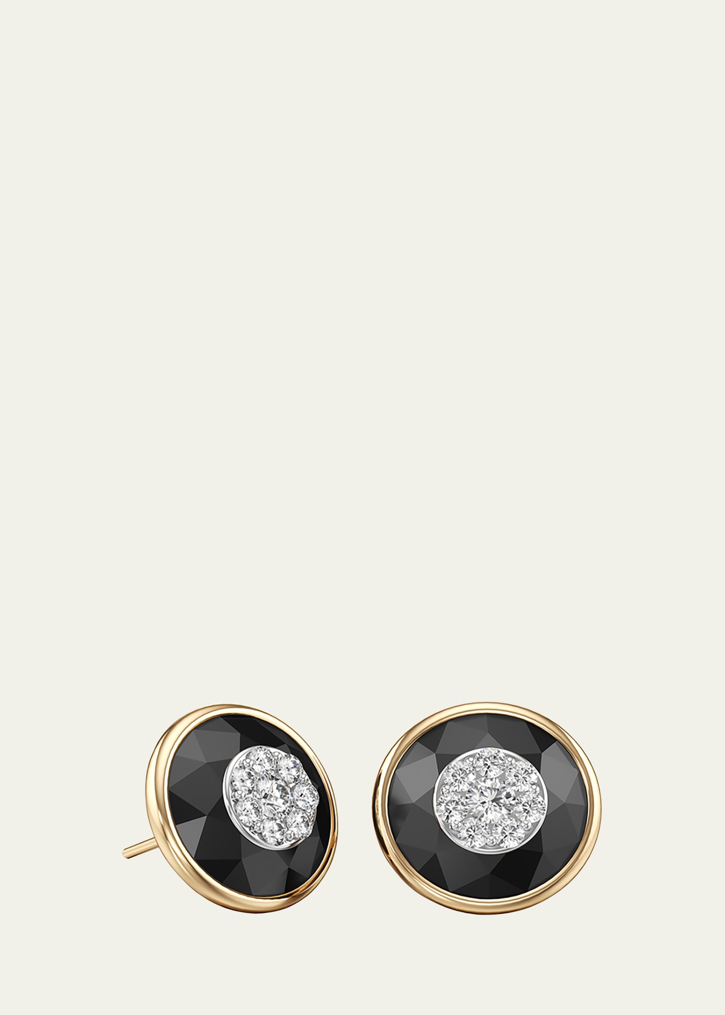 Bhansali One Collection 13mm Earrings With Yellow Gold Bezel In Yellow Gold