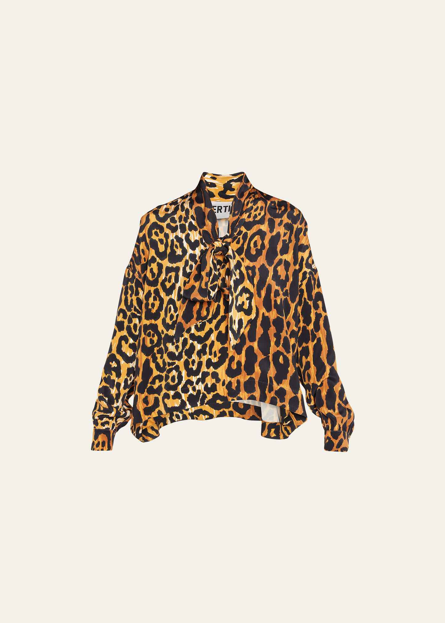 Libertine Leopardo Tie Long-Sleeve Blouse